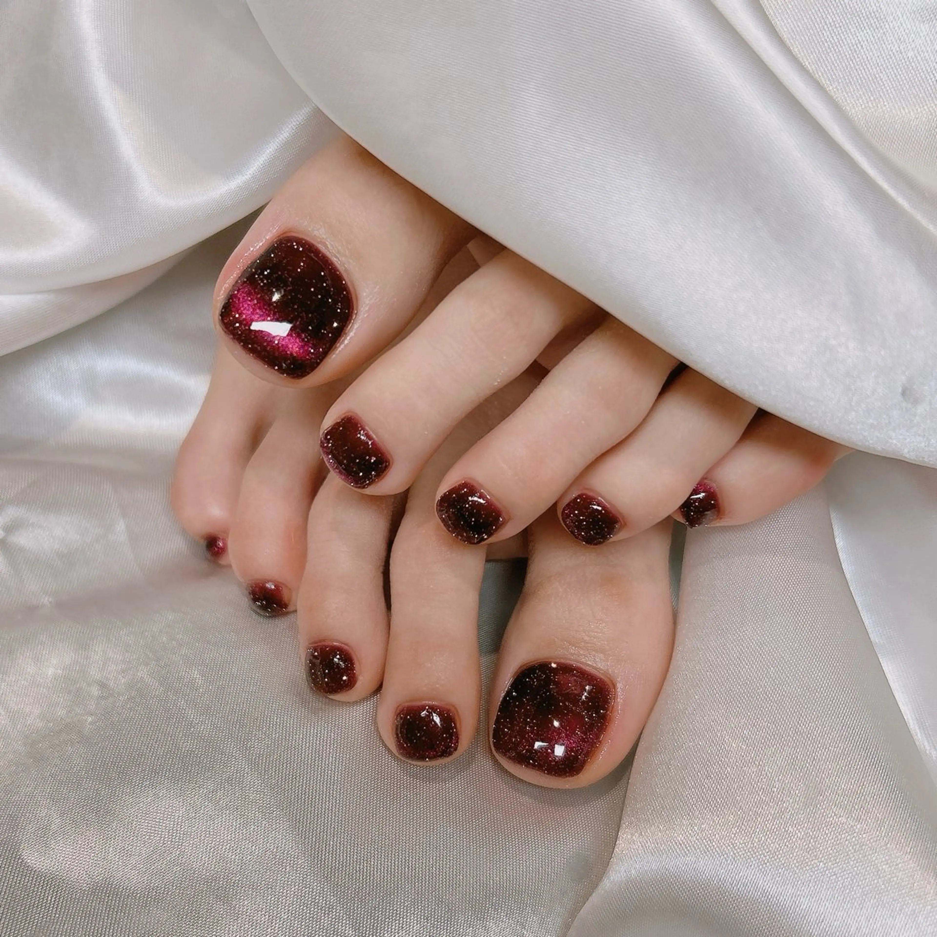 ネイル フラッシュネイル フラッシュマグ マグネットネイル フットネイル junna のぞいてねのネイルデザイン