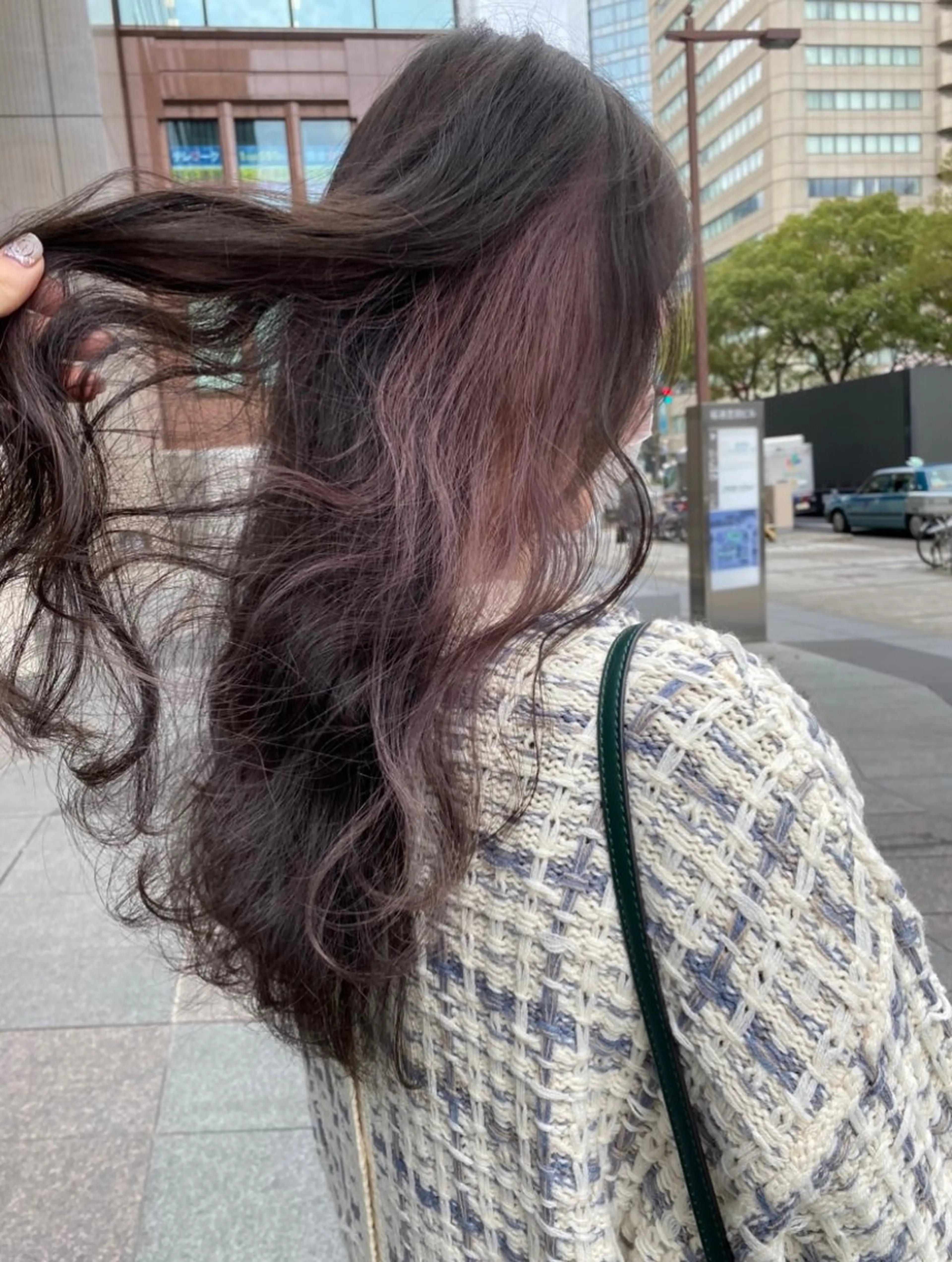ロング カラー インナーカラー ピンクカラー バイオレットカラー カット ヘアカラー トリートメント erika /韓国ヘアのヘアスタイル