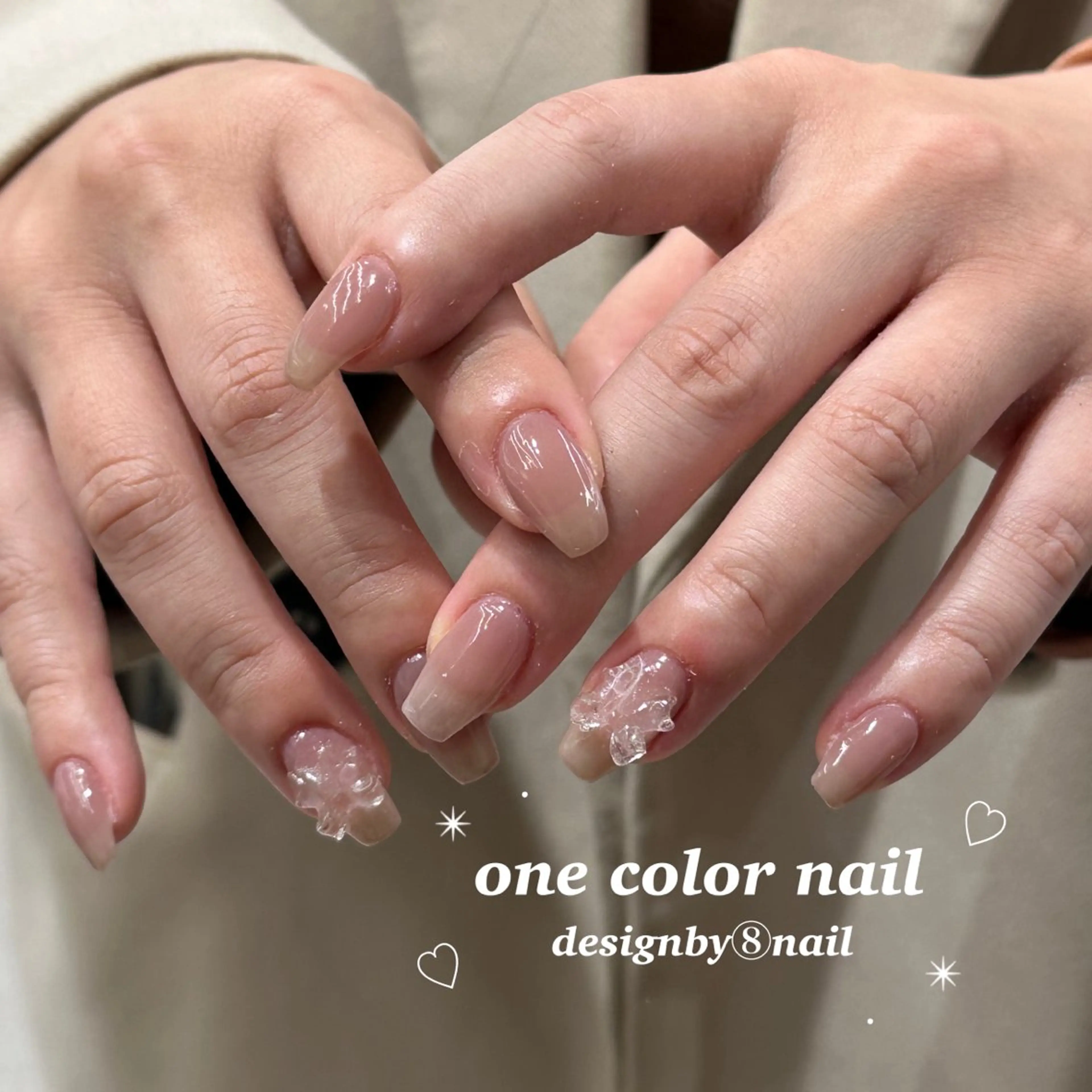 【ミニモ限定クーポン⭐︎】オフ/ケア込みワンカラーorラメグラデーションネイル♪の写真