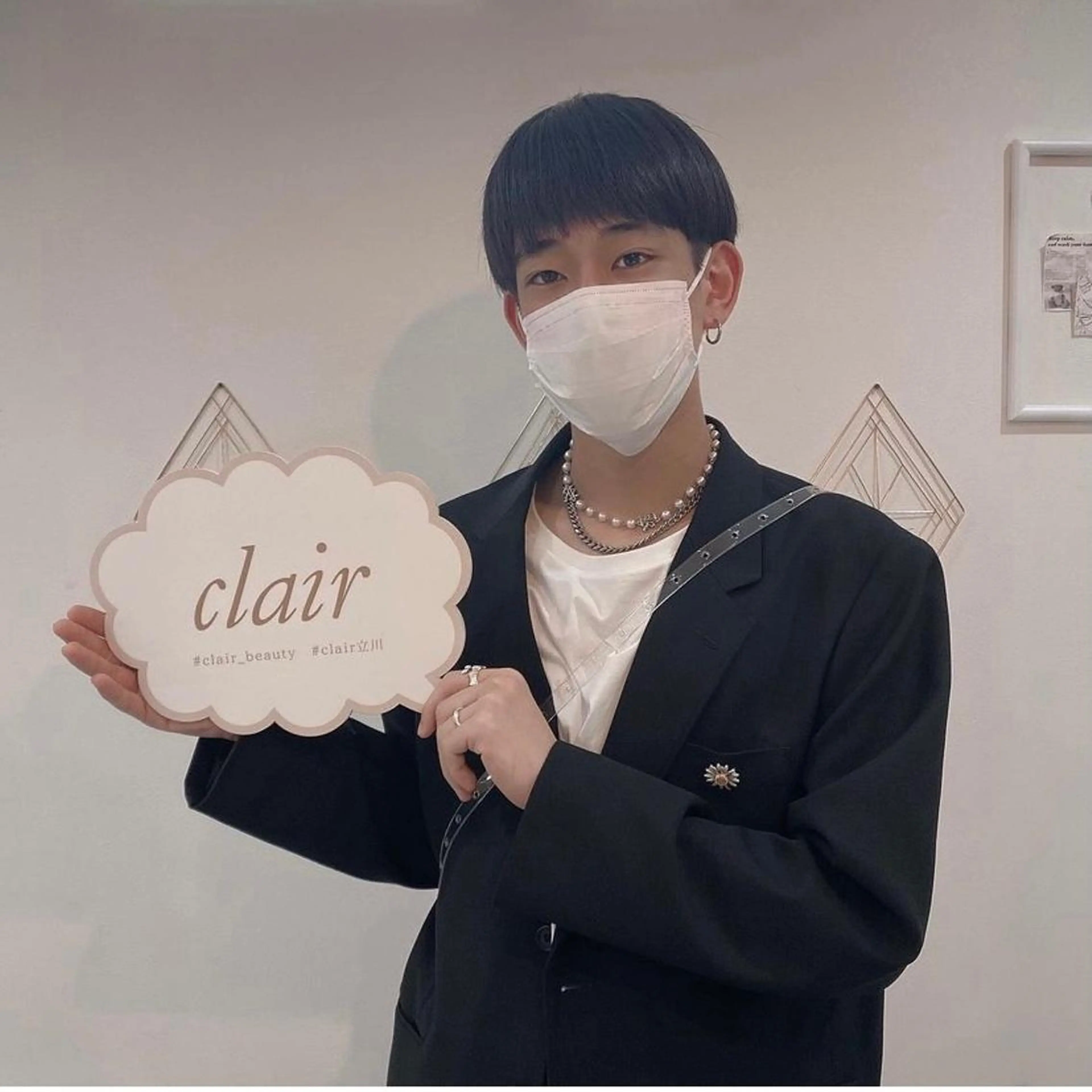 ショート パーマ メンズ キッズ ネイル マツエク・マツパ メンズ韓国風 韓国風マツエク 韓国風ヘア 小顔カット 韓国ネイル clair立川店所属・PRSSS立川 matsudaのエステ・リラクイメージ