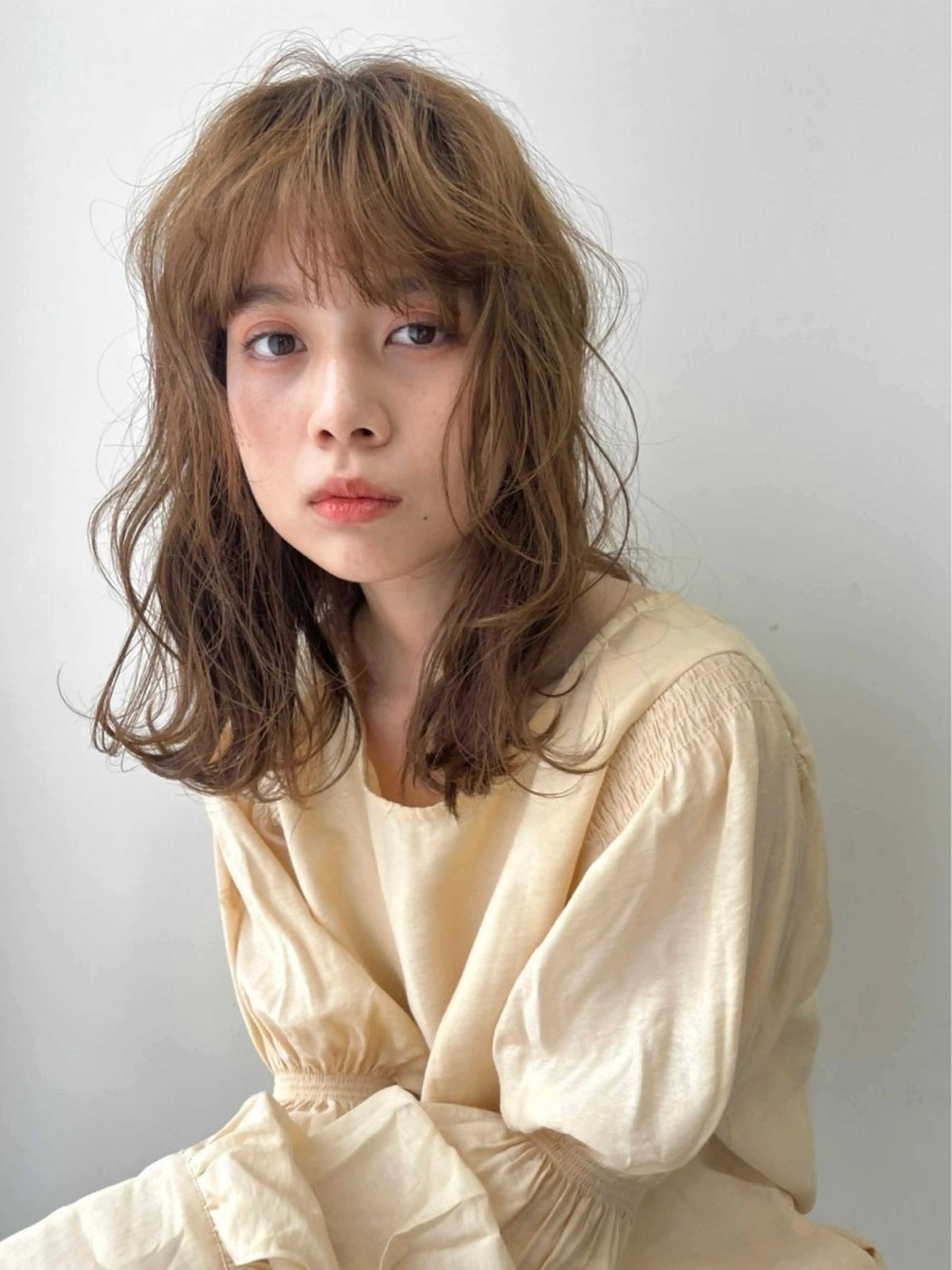 セミロング セミロングパーマ カット パーマ 大林 エリコのヘアスタイル