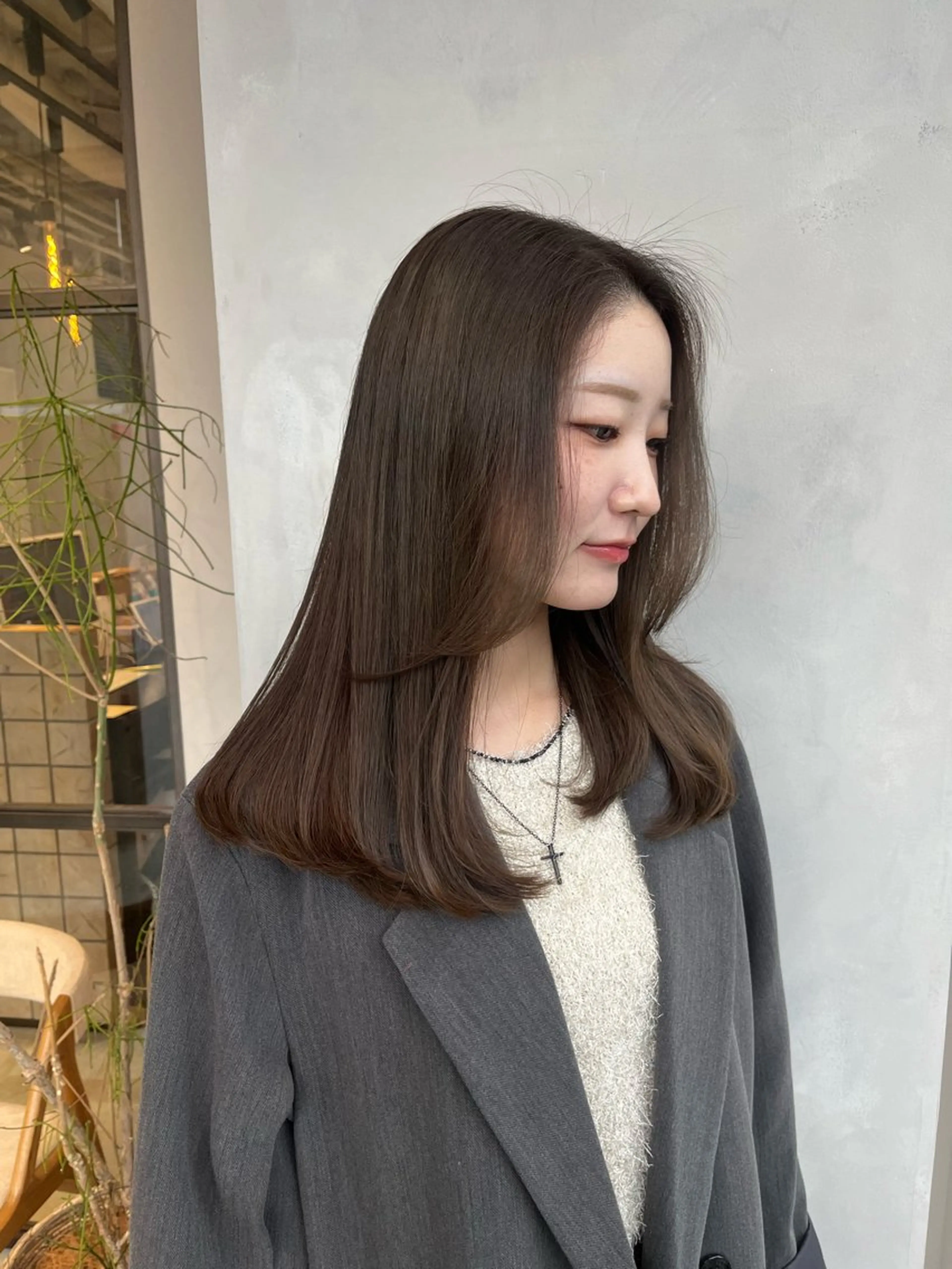 セミロング カラー カット ヘアカラー トリートメント ボブ/ベージュ/ パーマ🪿近森ゆいのヘアスタイル