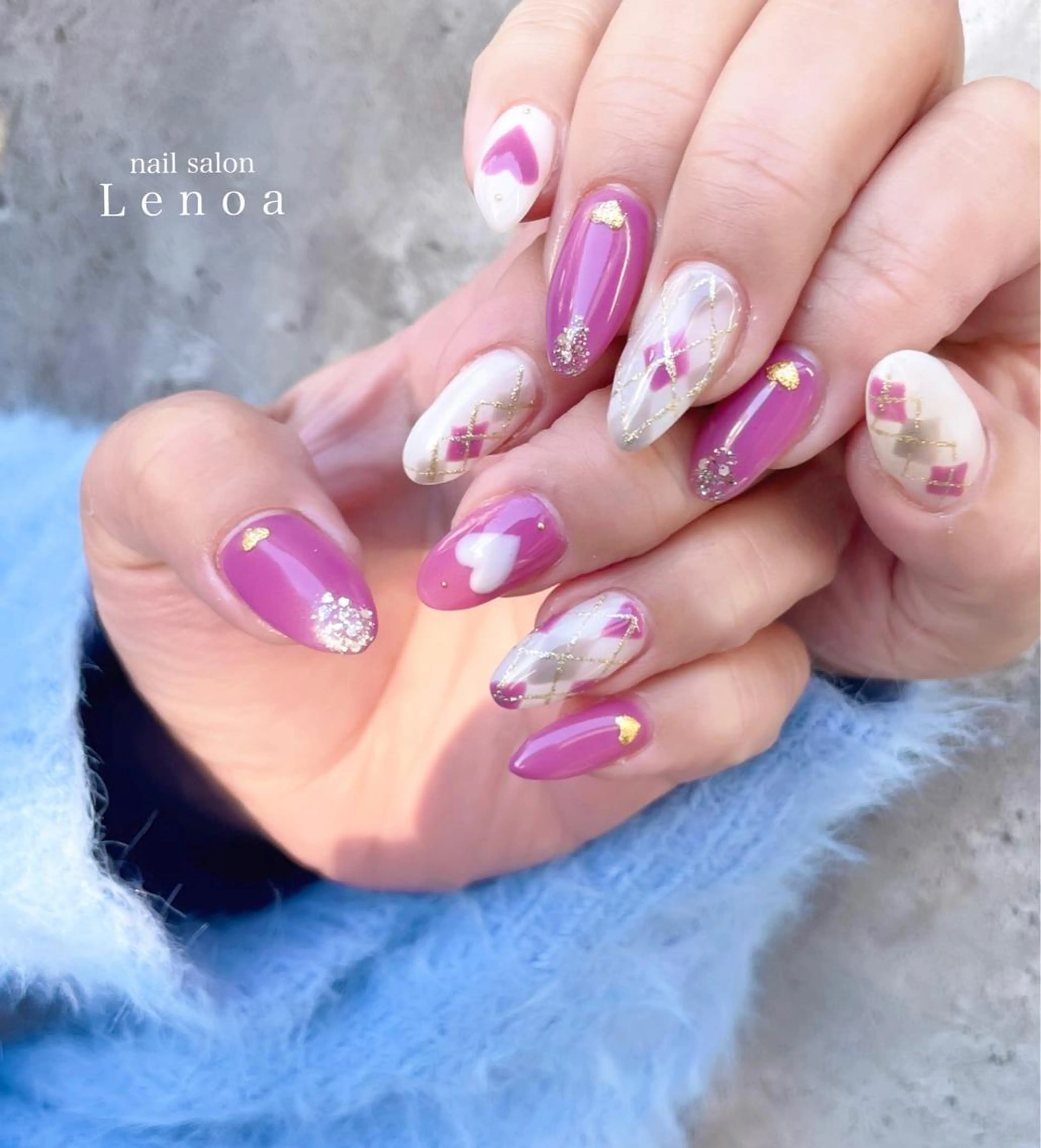 ネイル クリアネイル キラキラネイル マグネットネイル ニュアンスネイル オレンジ nailsalon Lenoaのネイルデザイン