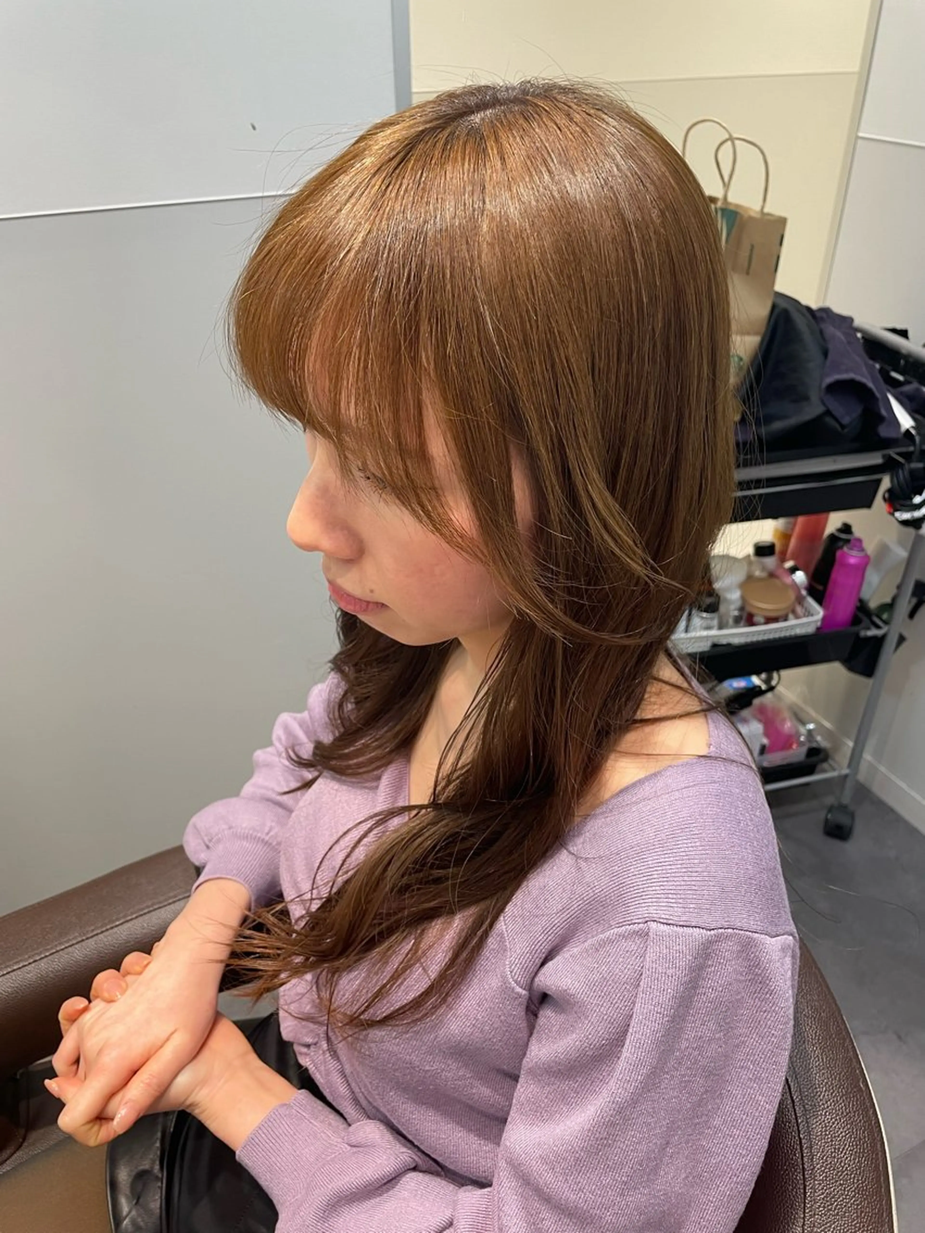 セミロング カラー カット ヘアカラー トリートメント share salon higashi umeda所属・大阪 美容師 林のヘアスタイル