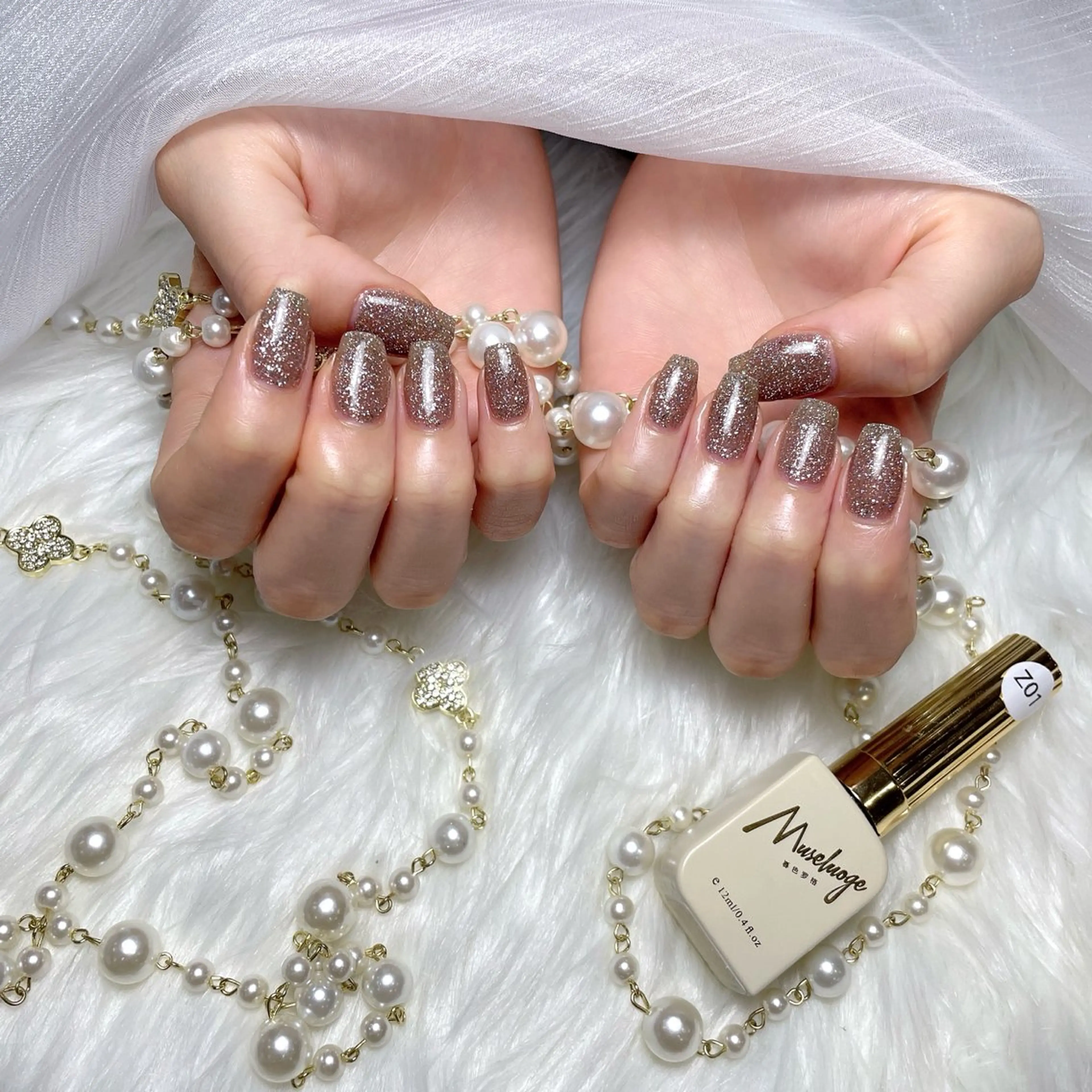 ネイル キラキラネイル ラメ(グリッター) ワンカラーネイル M2 beauty Hoshinaのネイルデザイン