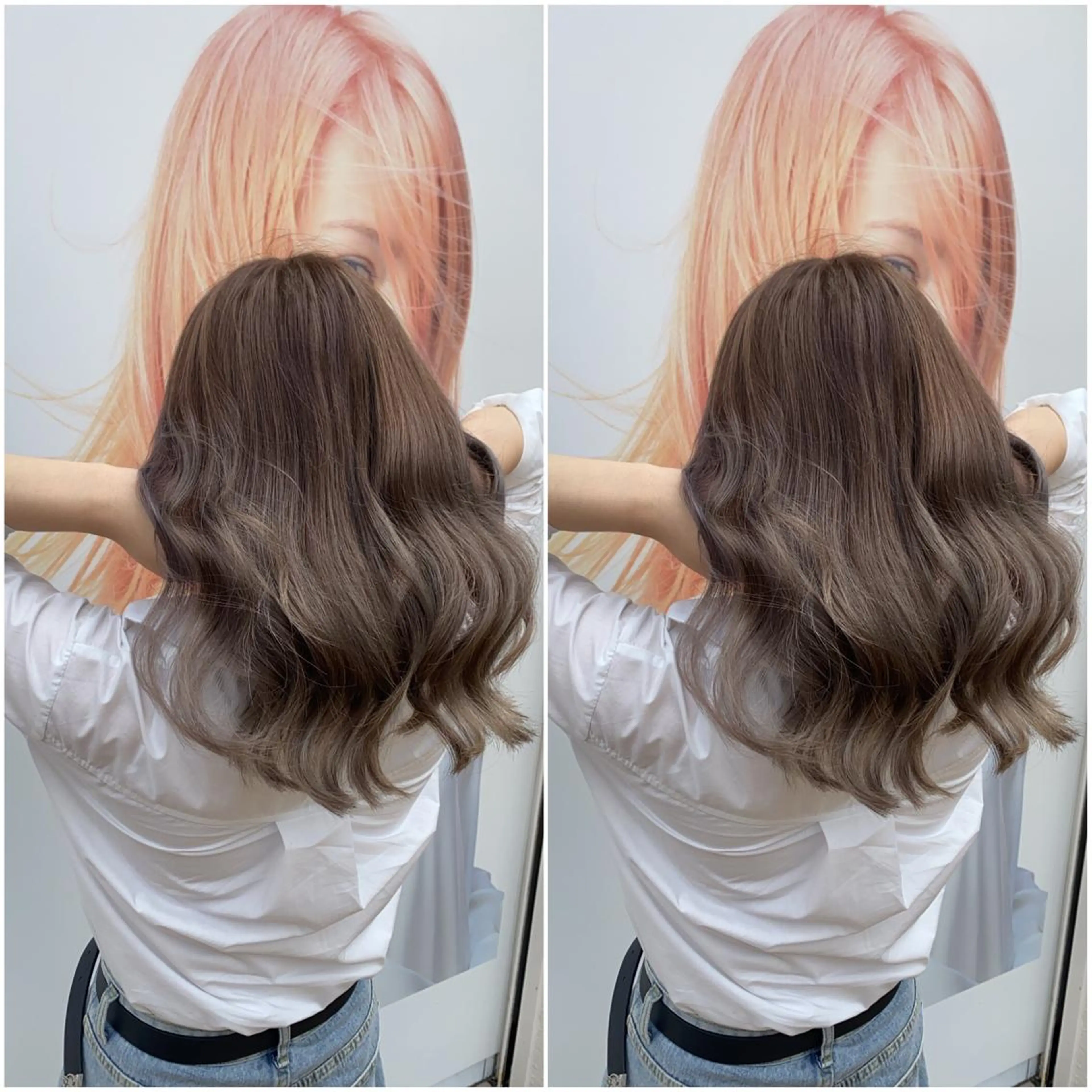 セミロング カラー 全席個室　暖色カラー Zina松園優香🌸のヘアスタイル