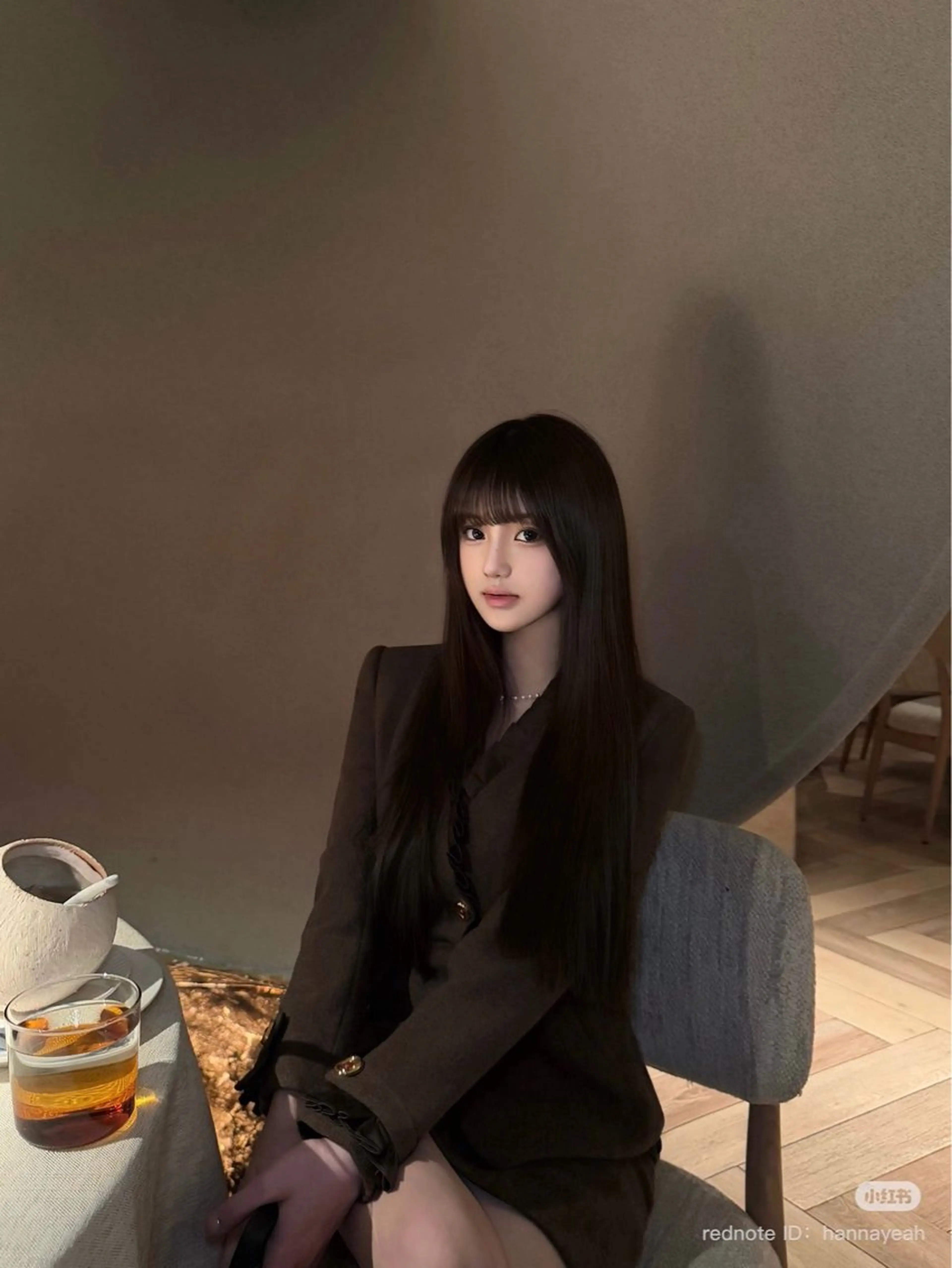 ロング カラー カット ヘアカラー 韓国風暗髪ヘア🤍 🫧MIREIのヘアスタイル