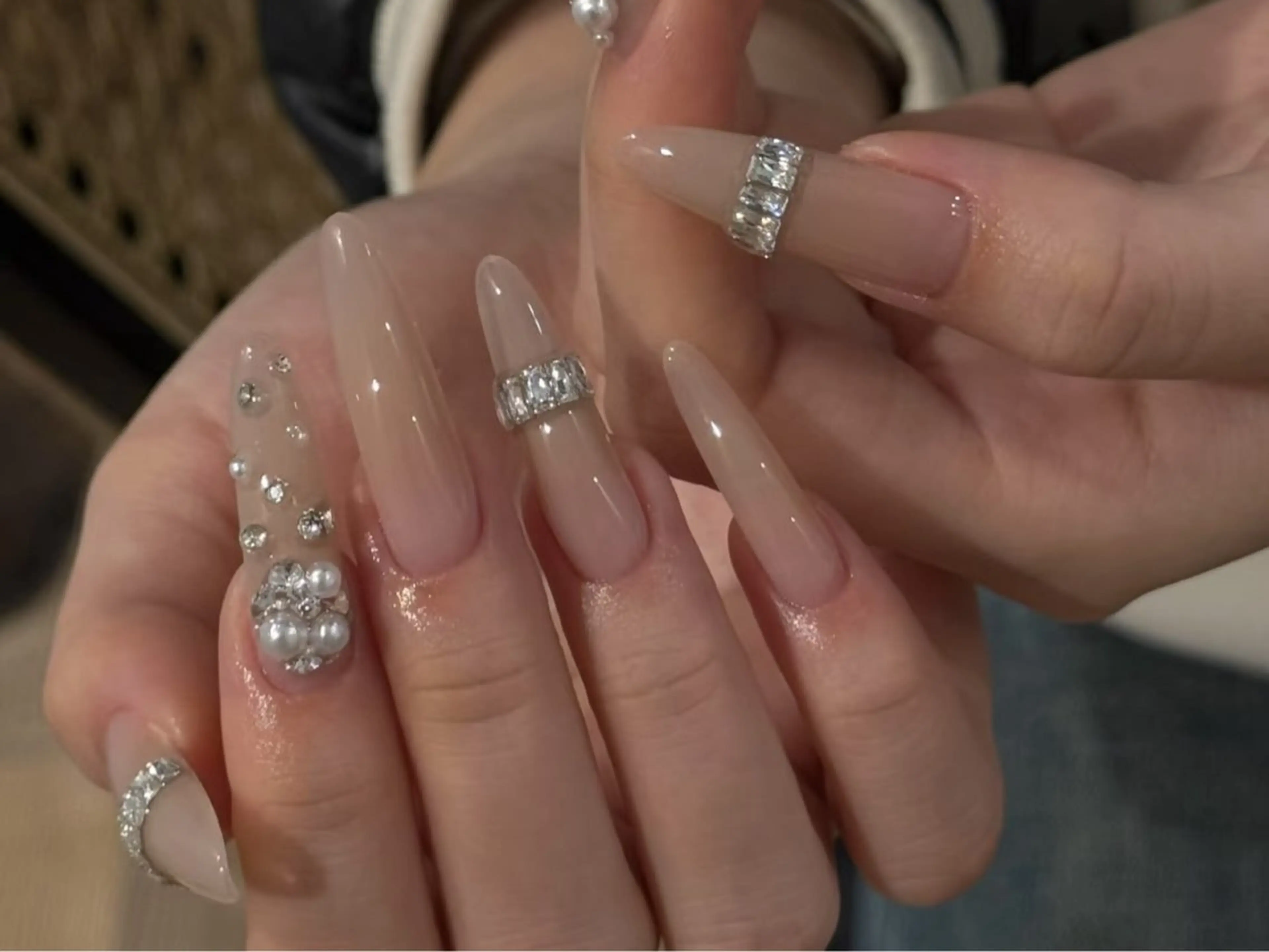 ネイル アートネイル オーロラネイル チークネイル フレンチネイル ガラスフレンチ ハンドネイル 🎀🎀YooLi Nail Salonのネイルデザイン