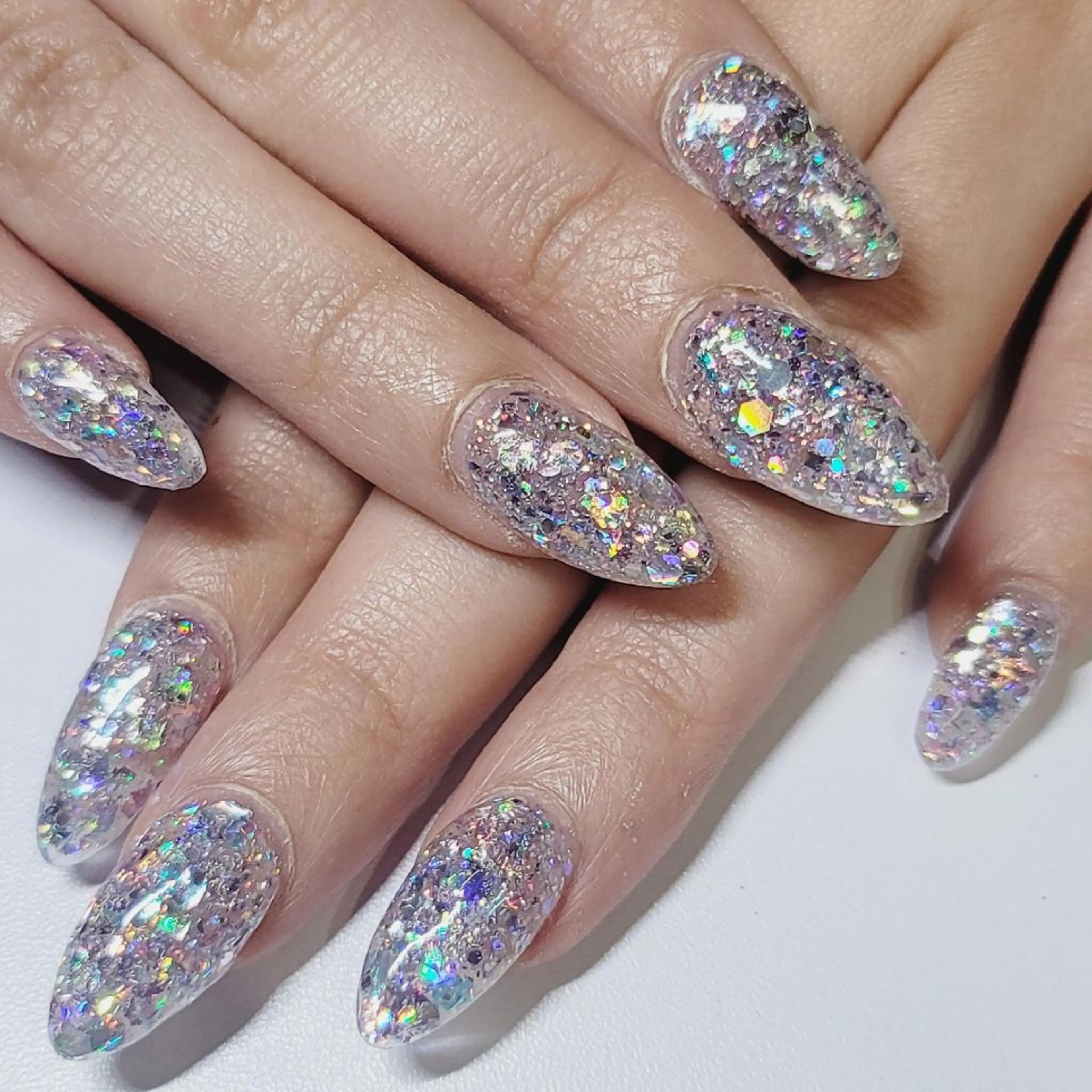 ネイル オーロラネイル ホログラムネイル ラメ(グリッター) ワンカラーネイル ハンドネイル よしだ ひろきのネイルデザイン