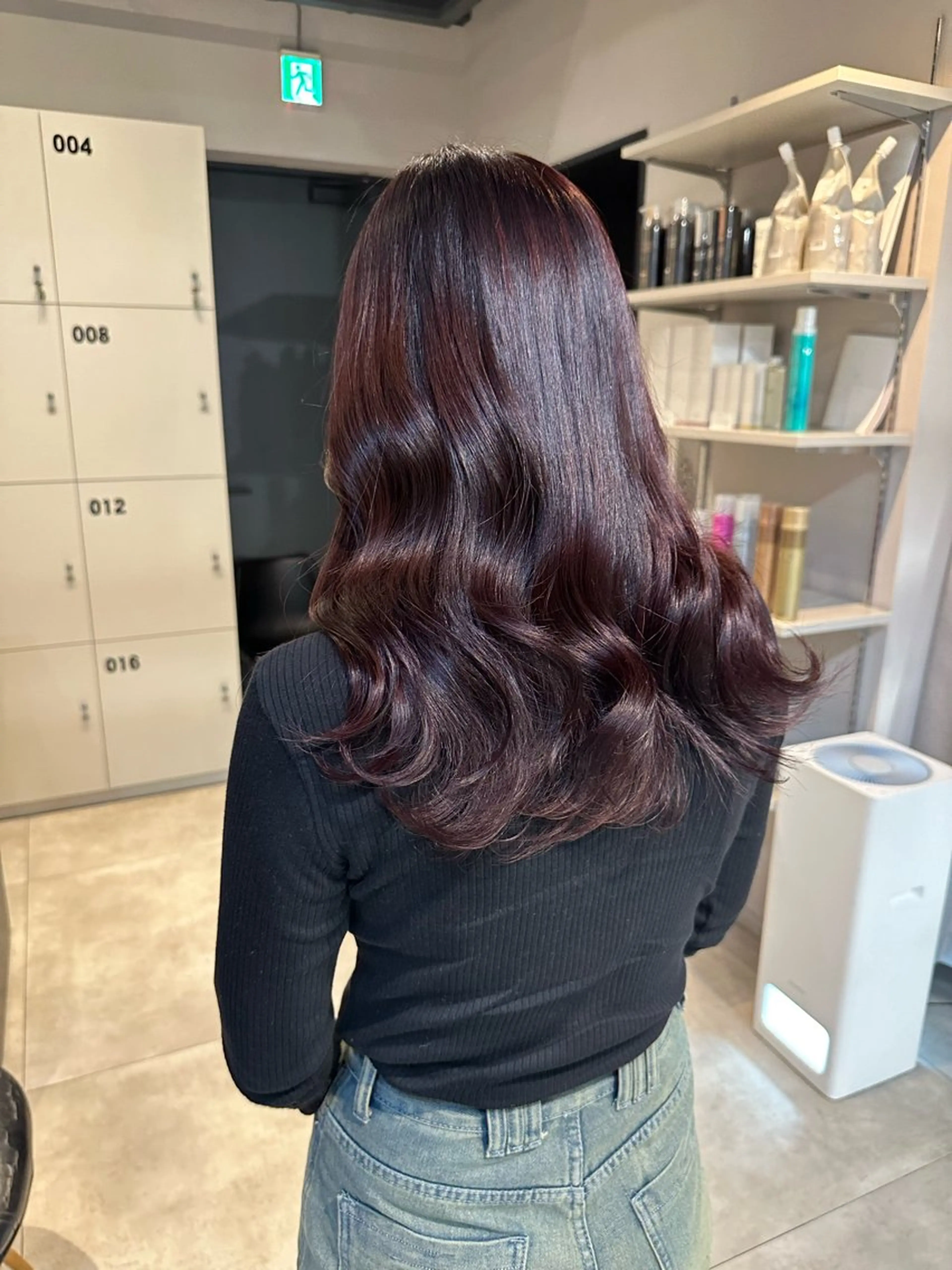 ロング カラー レッドカラー 髪質改善 KURO/韓国ヘア /レイヤーカットのヘアスタイル