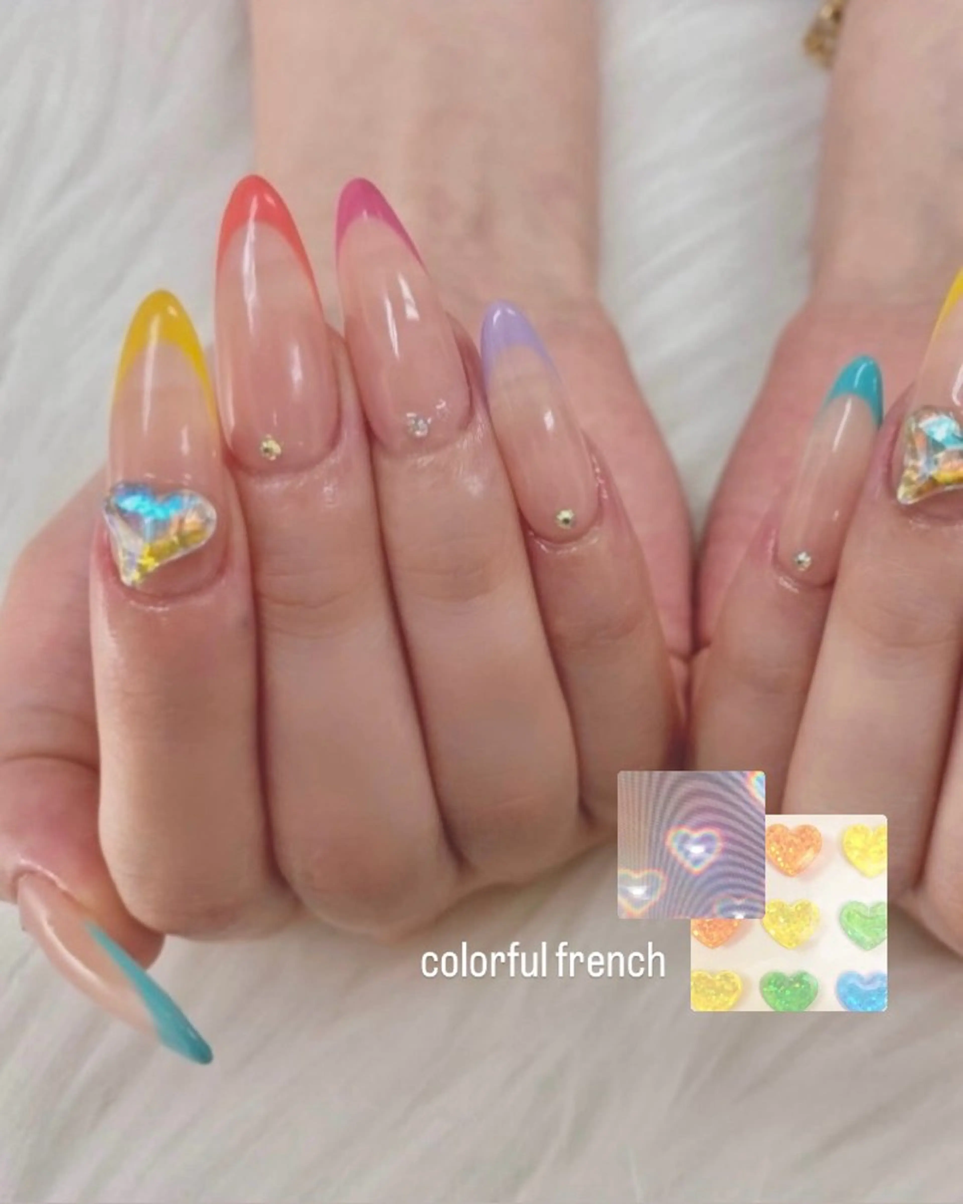 ネイル フレンチネイル ハンドネイル mitsuki💎 ﾜﾝﾎﾝ/韓国ﾈｲﾙのネイルデザイン