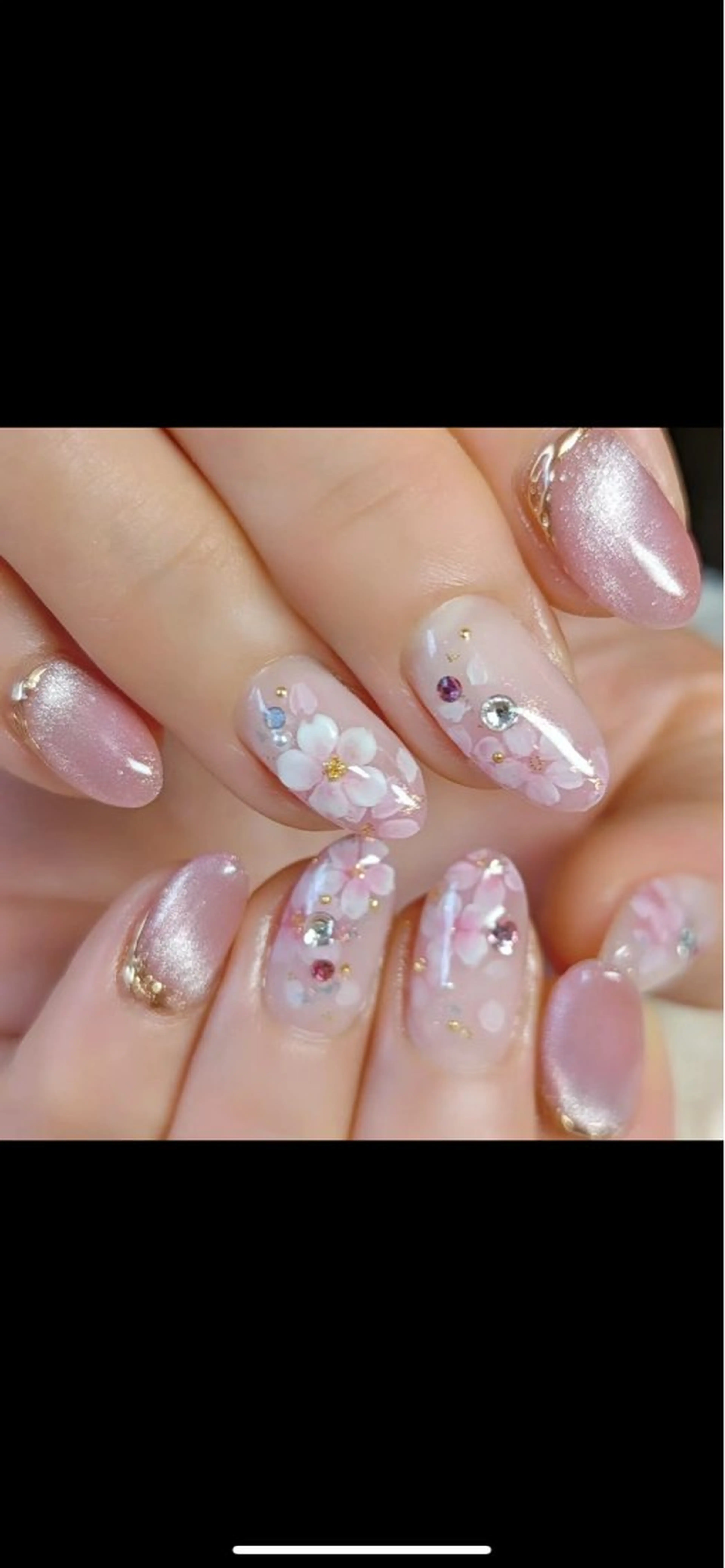 ネイル アートネイル キラキラネイル 韓国ネイル 水色 ロングネイル NailDemure 【銀座店】のネイルデザイン