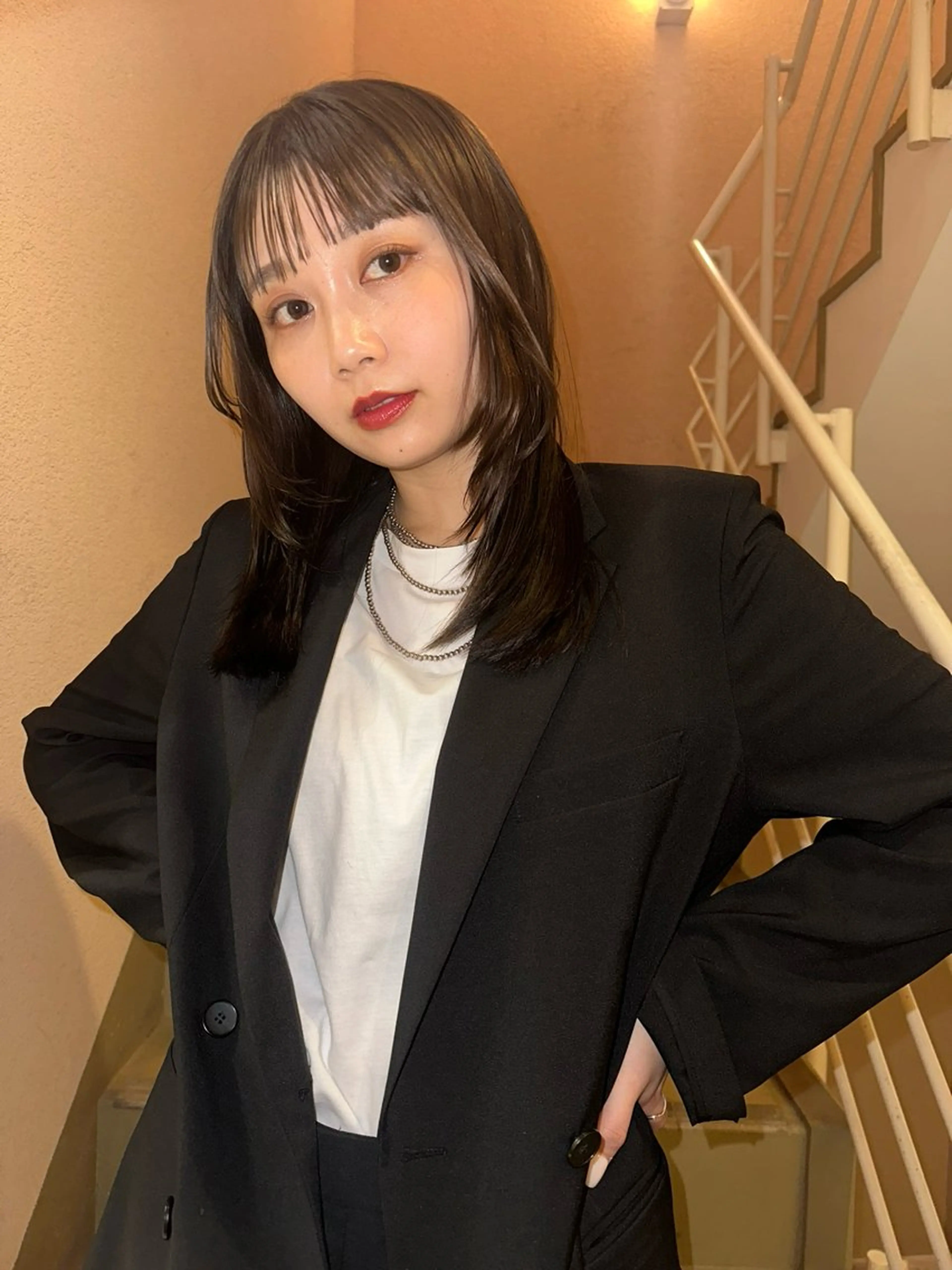 セミロング カット ヘアカラー 🍇透明感カラー/ カットひかる🍒のヘアスタイル