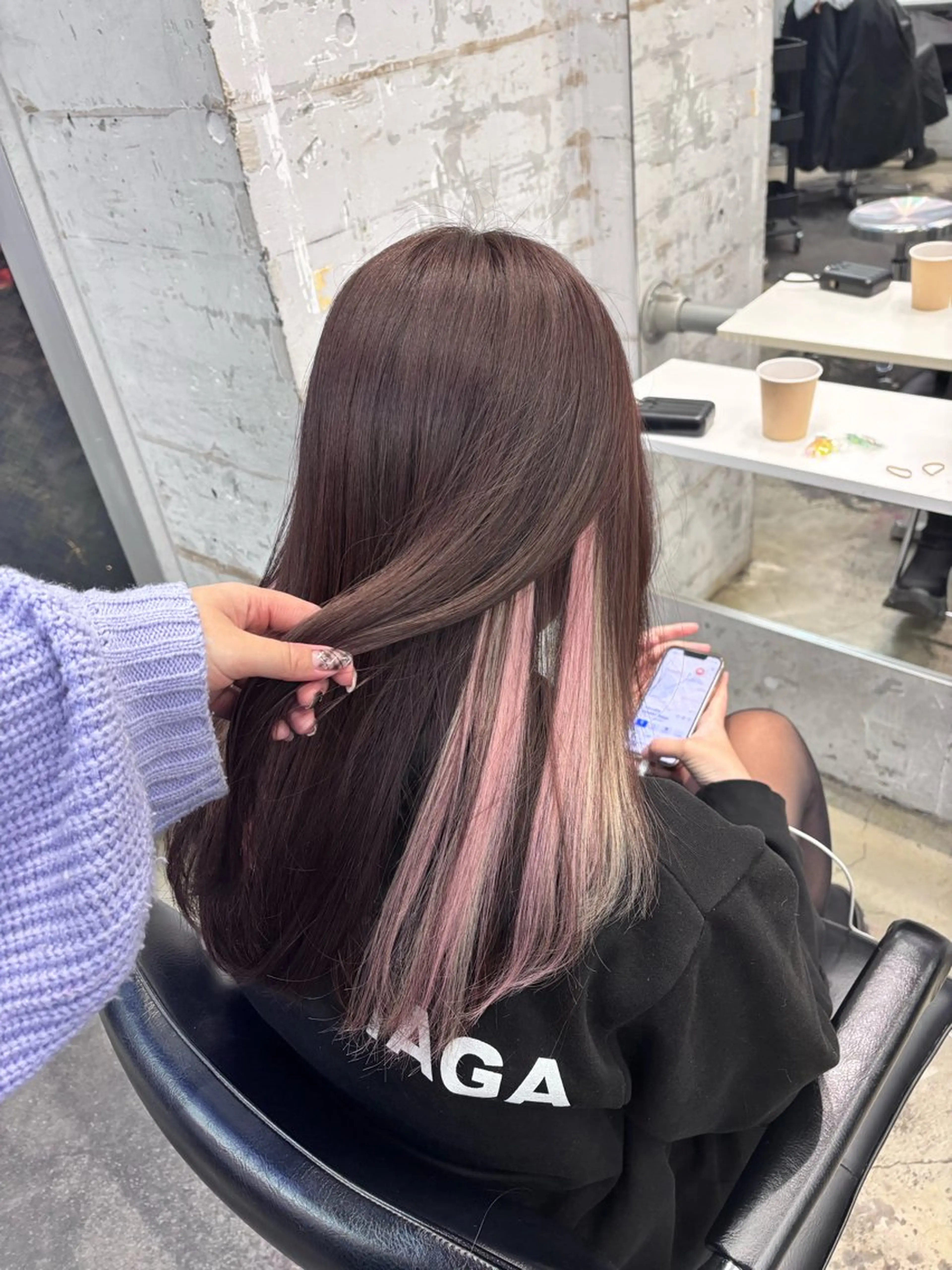 ロング カラー ヘアアレンジ 🥀モテ暖色× エクステ🥀あかりのヘアスタイル