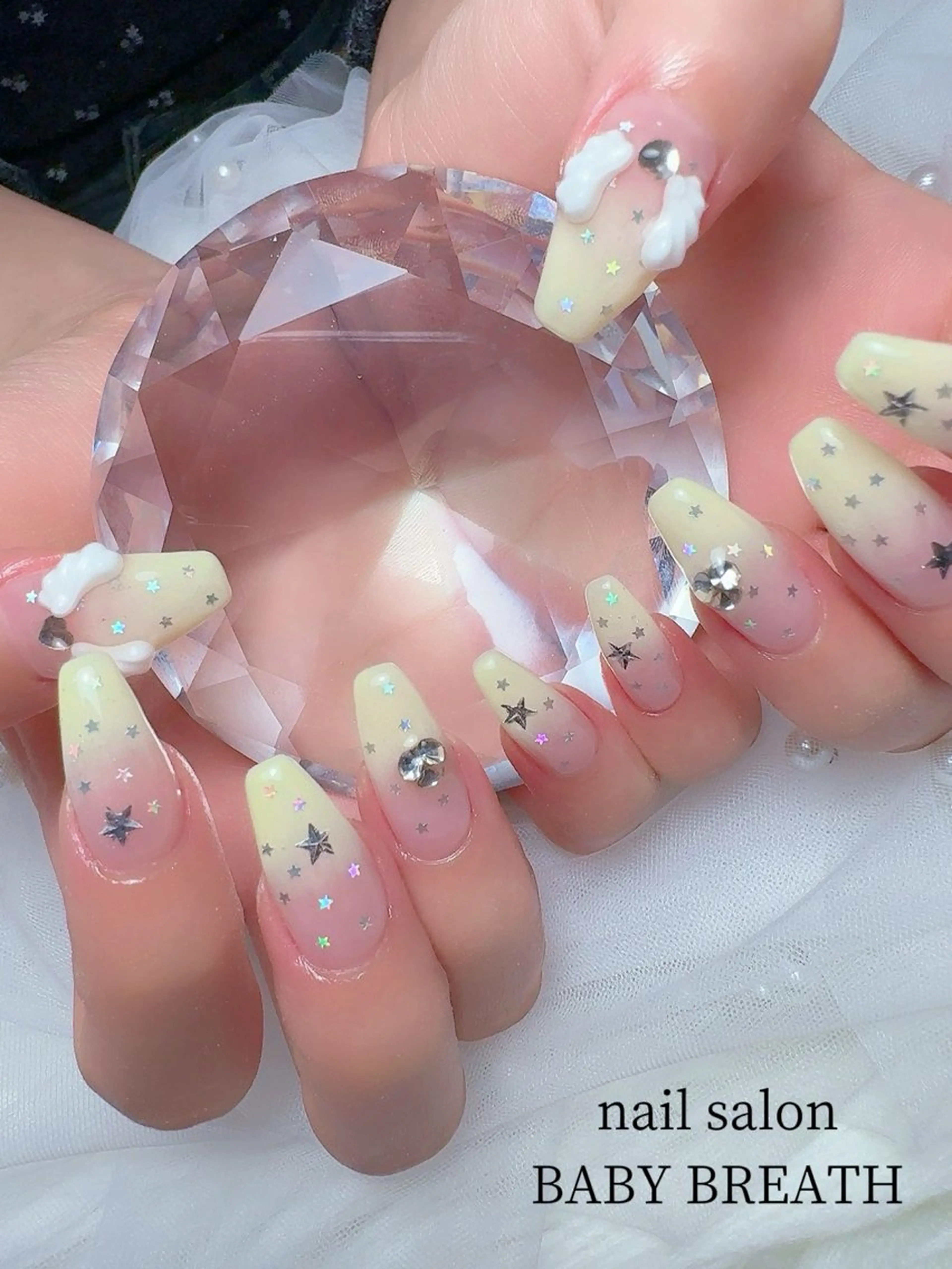 ネイル アートネイル フラッシュネイル フットネイル グラデーション ラメ(グリッター) ハンドネイル BABY  BREATH所属・y natsumiのネイルデザイン
