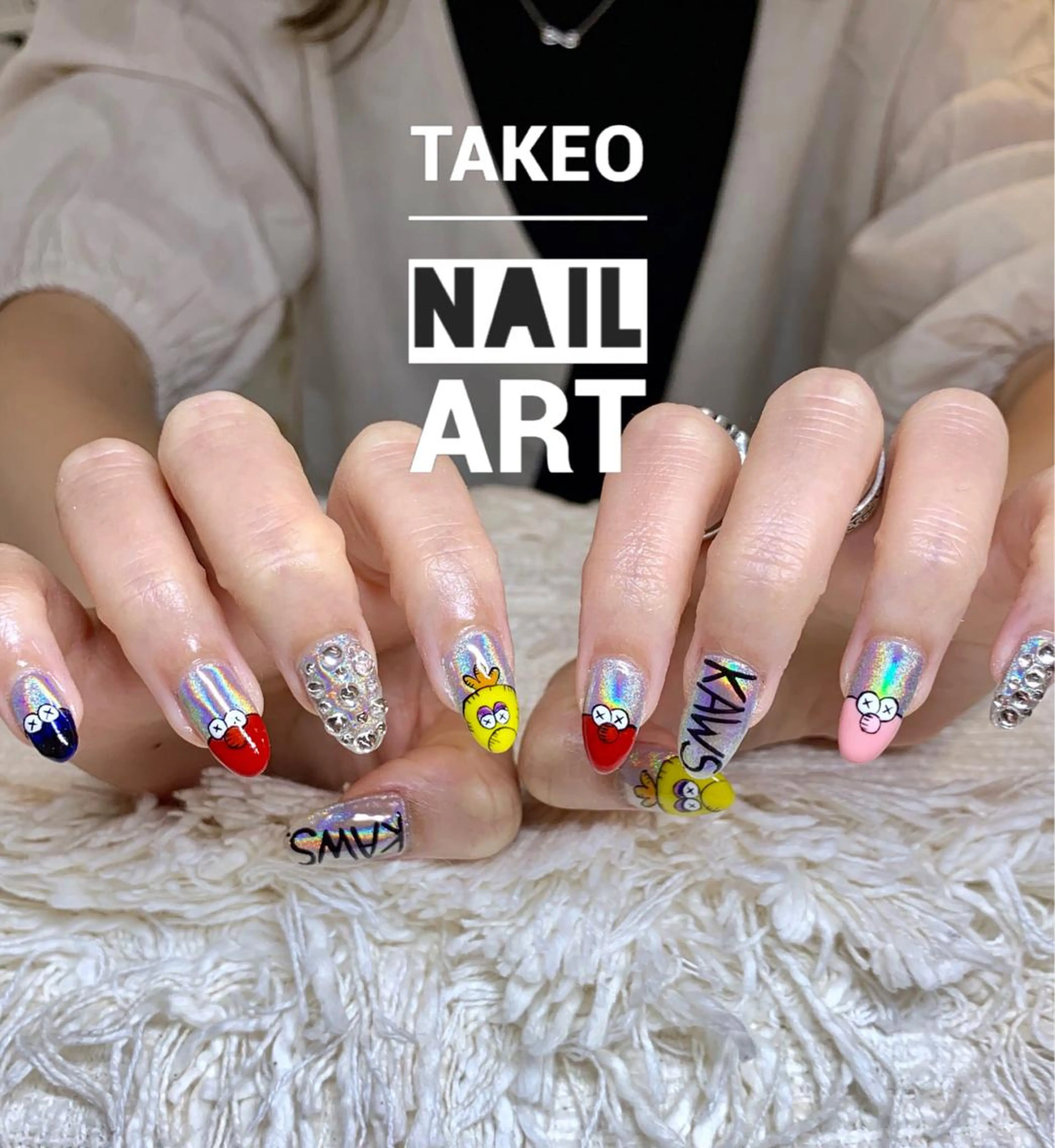 ミディアム カラー ネイル ユニコーンカラー nail&eye Aoのマツエク・マツパデザイン