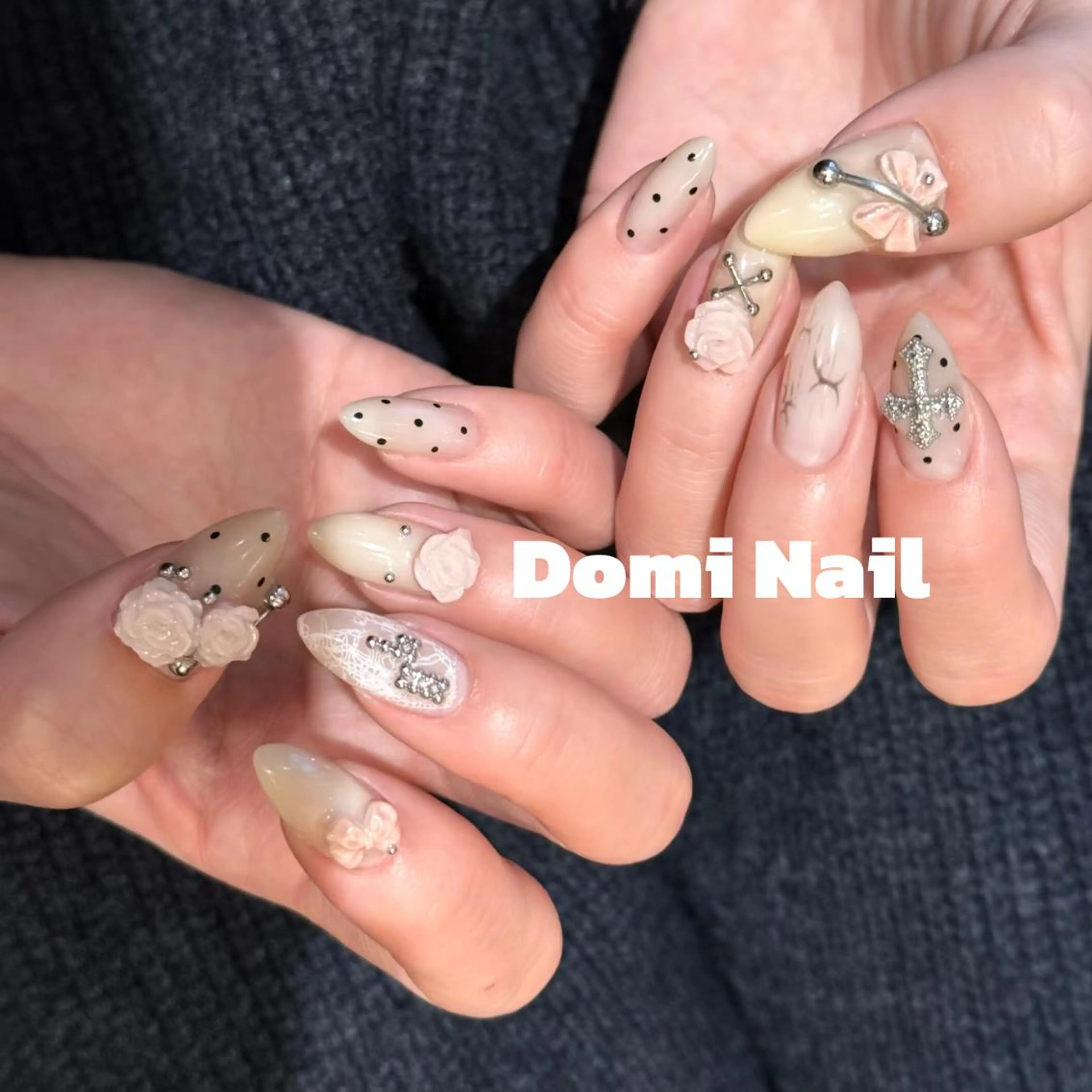 ネイル 持ち込み ハンドネイル 渋谷 Domi Nailのネイルデザイン