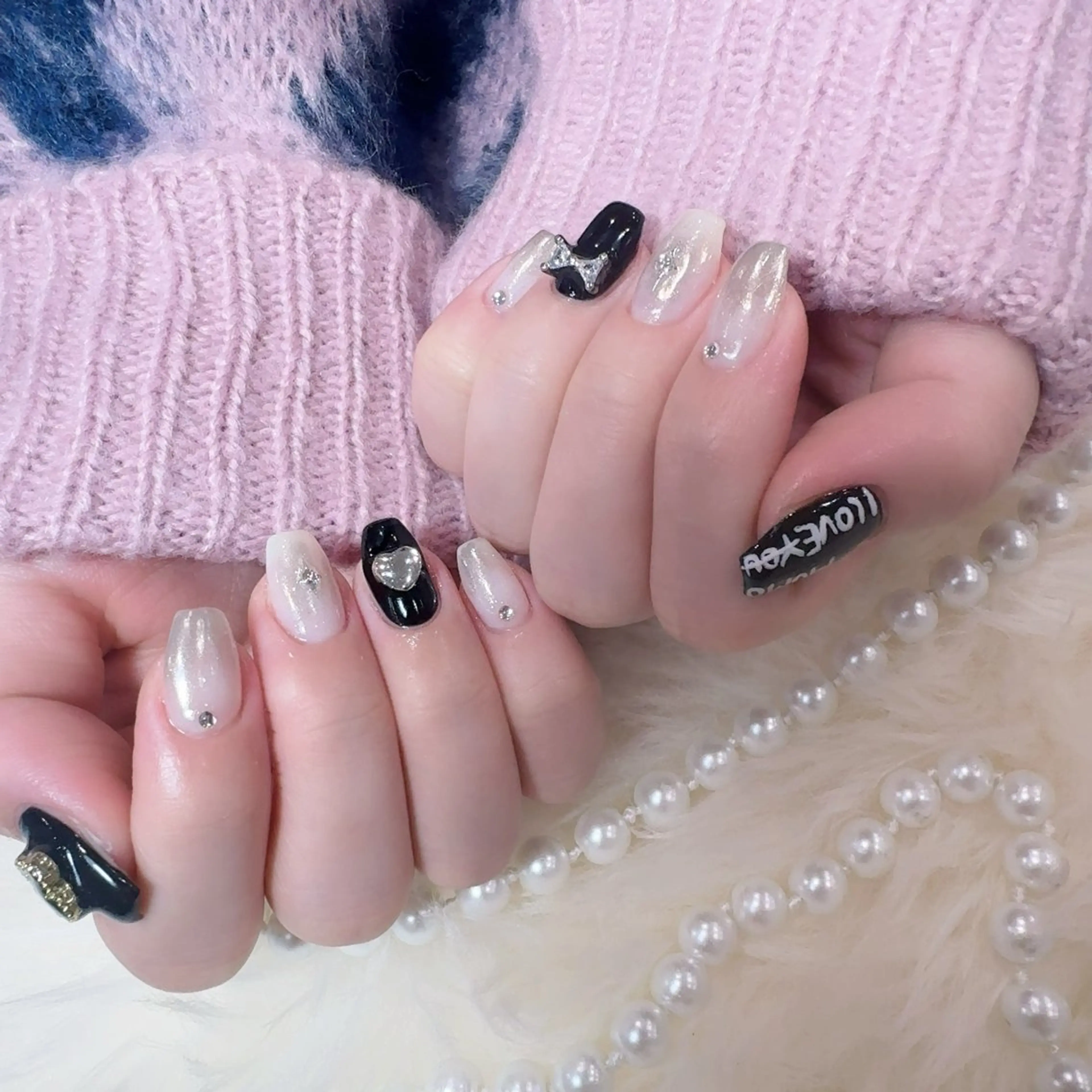 ネイル アートネイル フラッシュネイル フレンチネイル ジェルネイル ガラスフレンチ You&Me Yukiのネイルデザイン