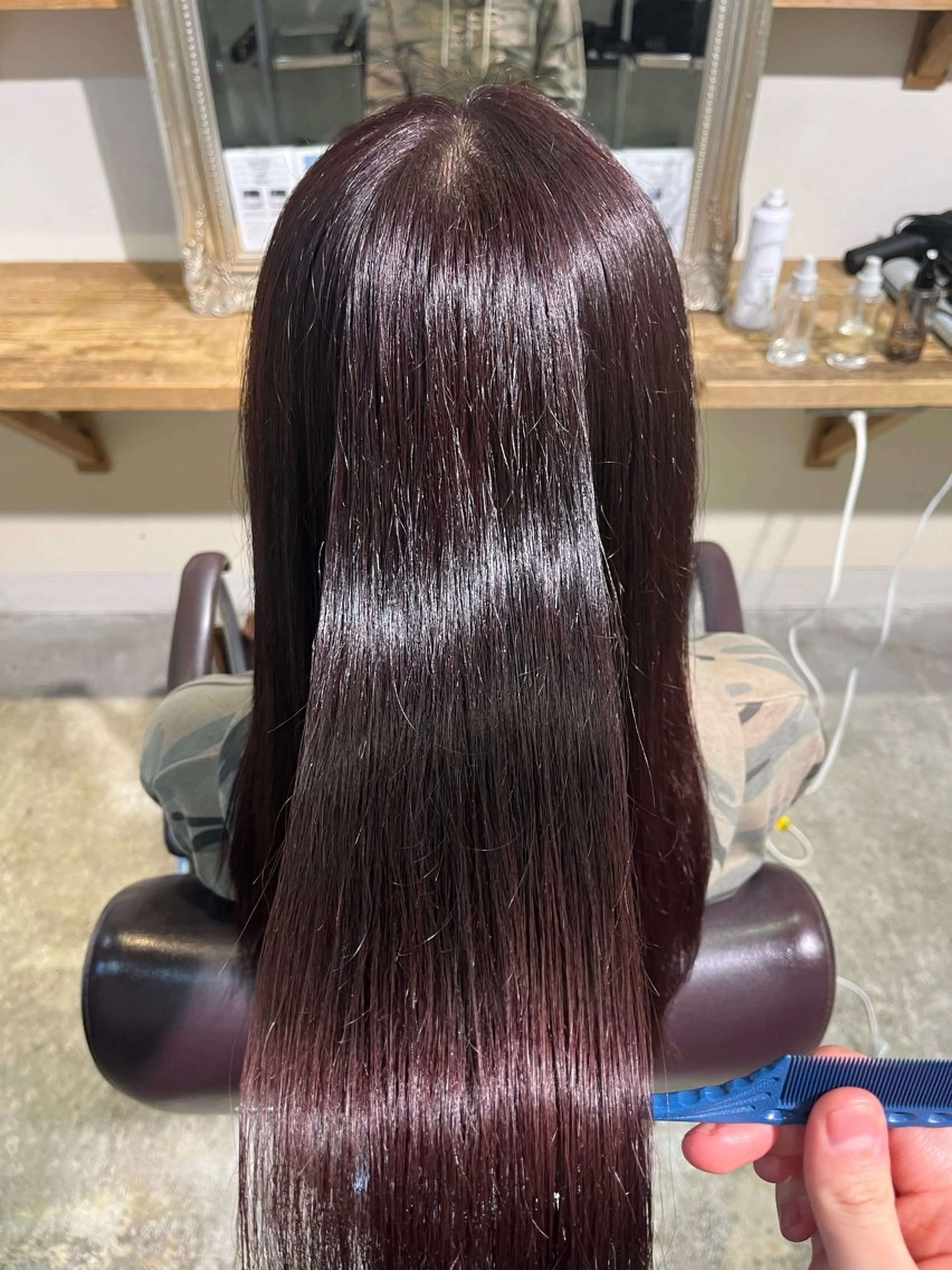 ロング カラー ヘアカラー トリートメント フェザーパーマ🌙 毛流れ yuzukiのヘアスタイル