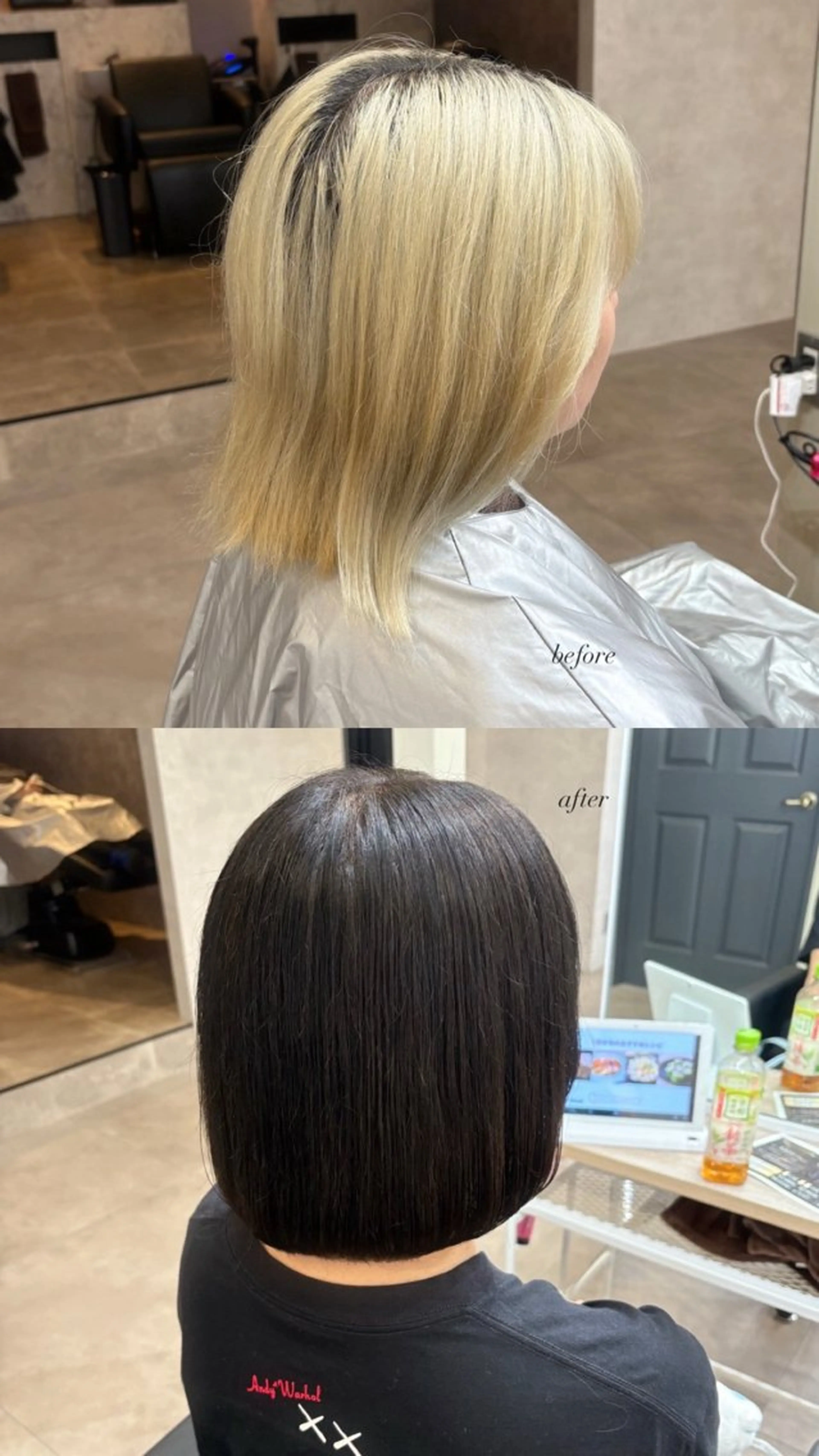 カラー ボブ カット ヘアカラー 影田 愛希のヘアスタイル