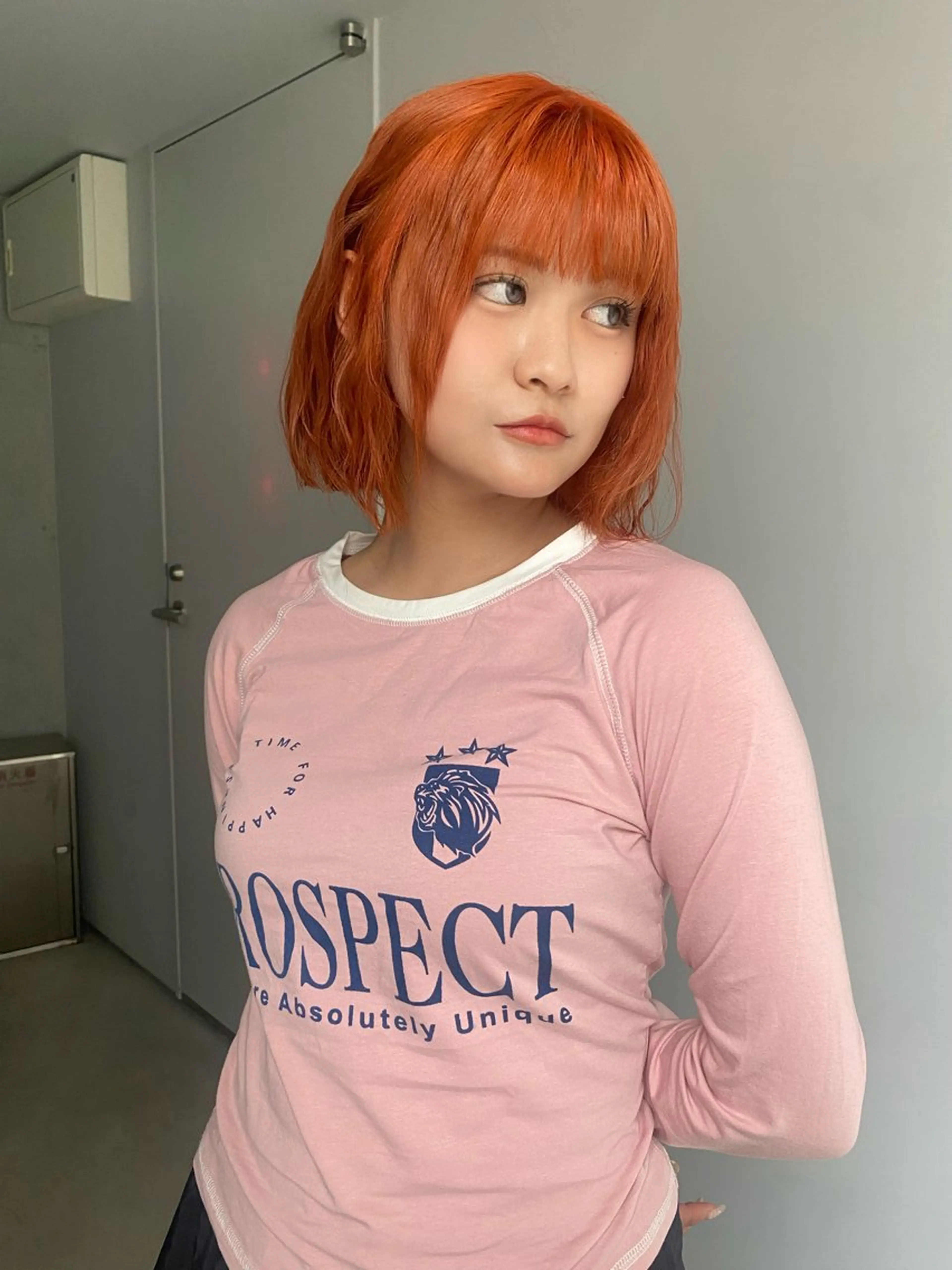 ミディアム カラー ヘアアレンジ オレンジ mina 🌷のヘアスタイル