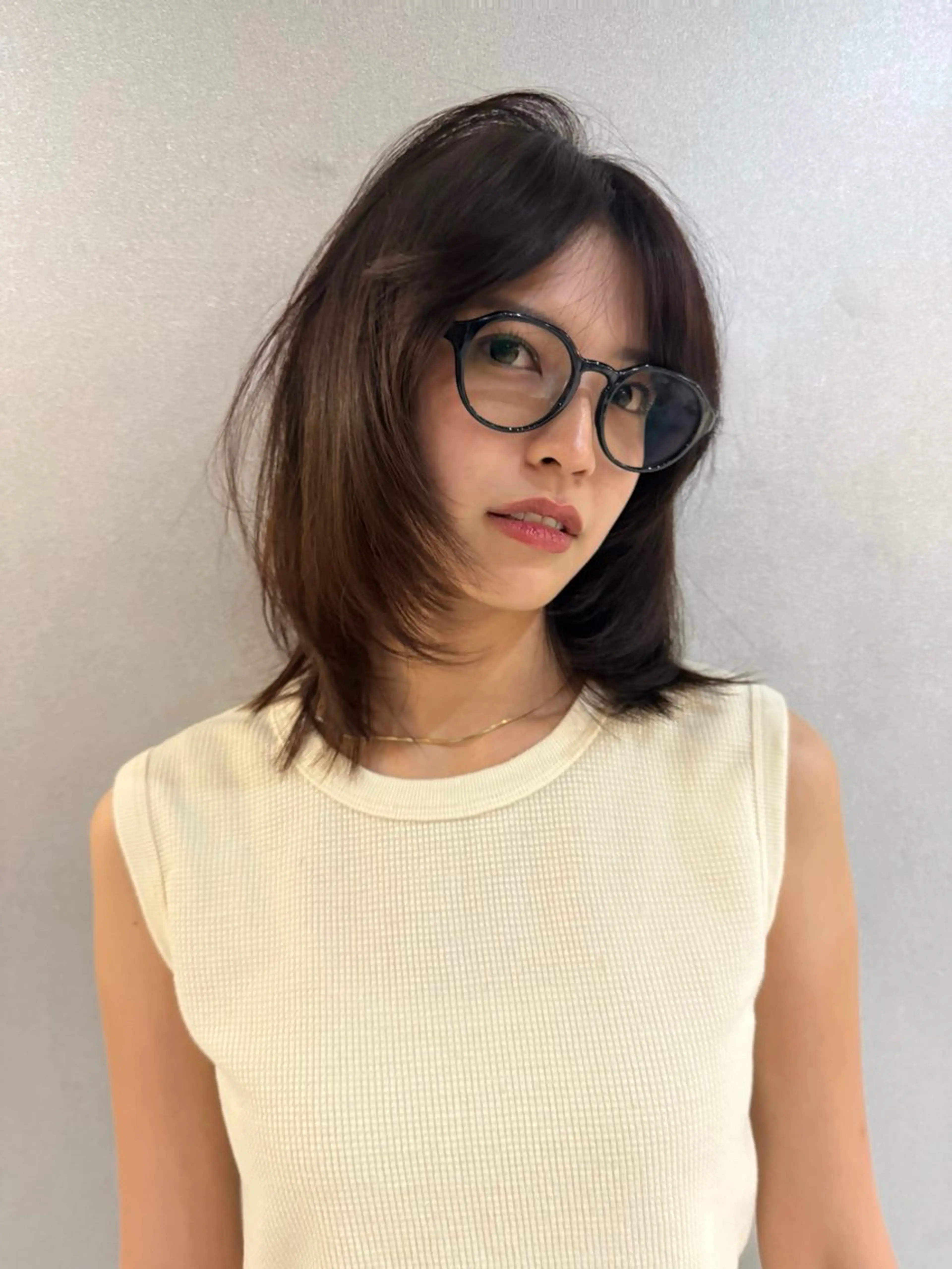 ミディアム レイヤーカット カット ヘアカラー レイヤーカット\ウル フ　chinatsuのヘアスタイル