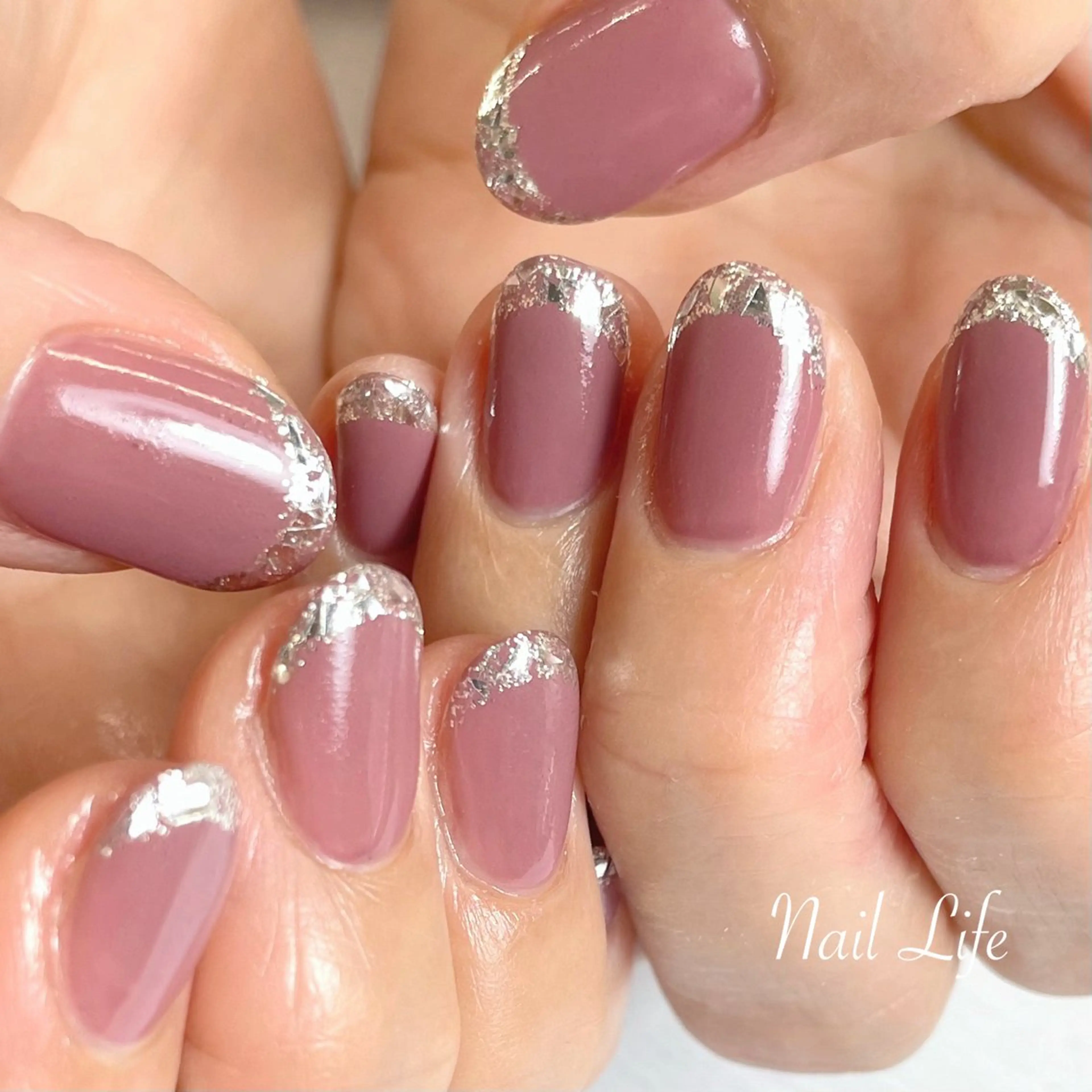 ネイル フレンチネイル ガラスフレンチ 大嶋 めぐみのネイルデザイン