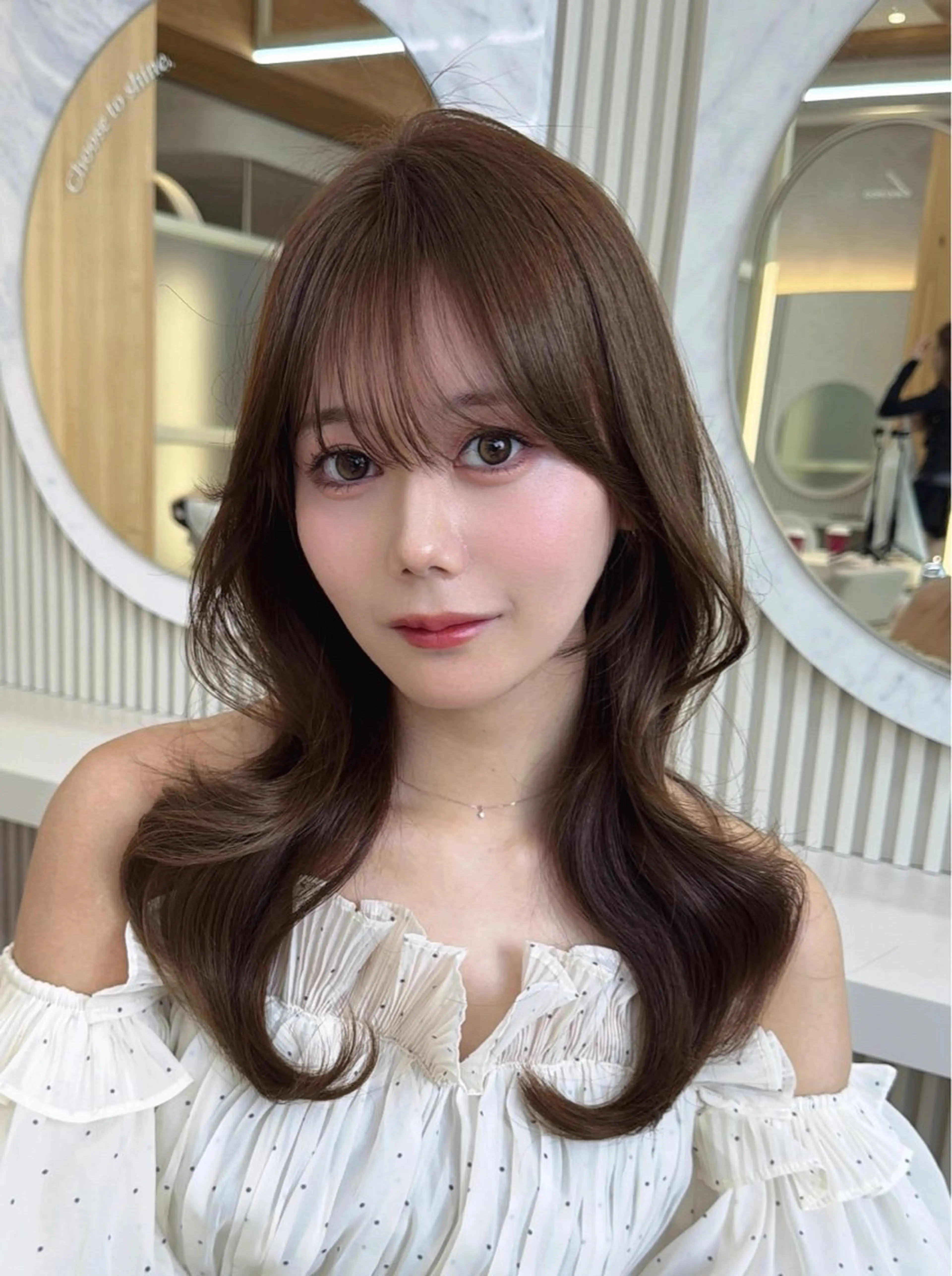 セミロング カット ヘアカラー 顔周り/艶感カラー /レイヤー/TAKUのヘアスタイル