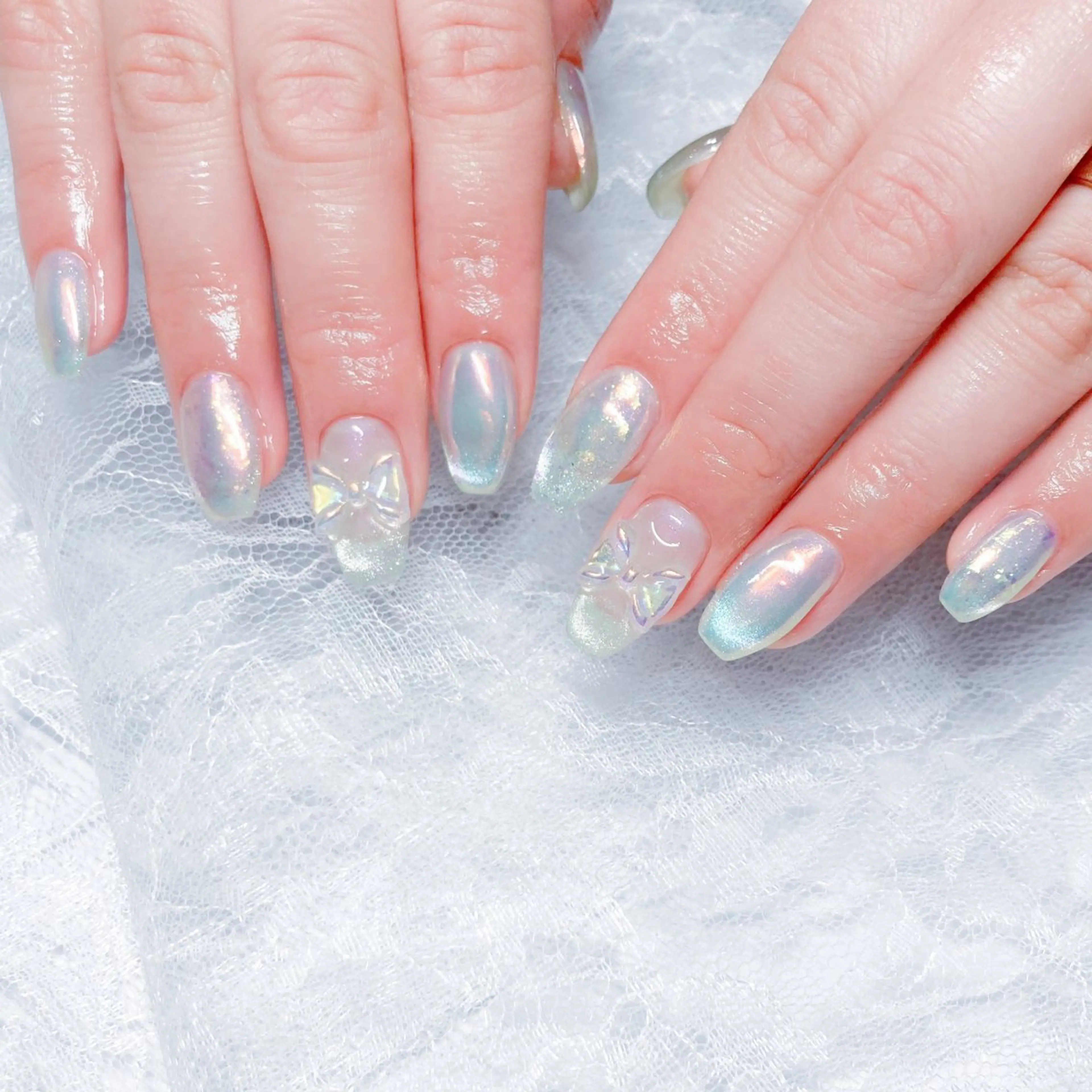 ネイル オーロラネイル ガーリー キラキラネイル 韓国ネイル マグネットネイル ハンドネイル Terrace＋所属・Terrace＋ Nailのネイルデザイン