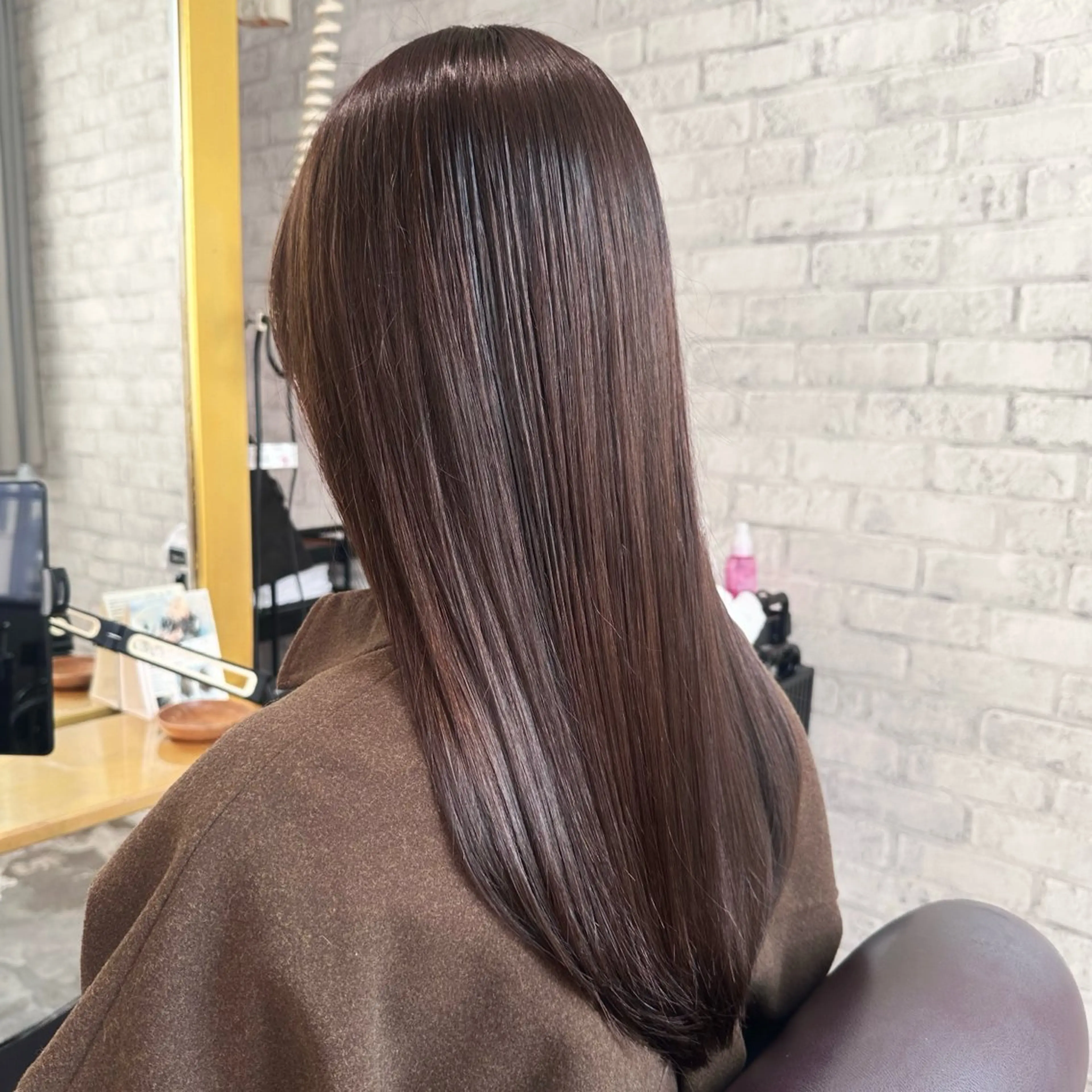 ロング カラー ブラウンカラー ショコラブラウン ヘアカラー 艶髪/レイヤー/ 心斎橋💖Sakiのヘアスタイル