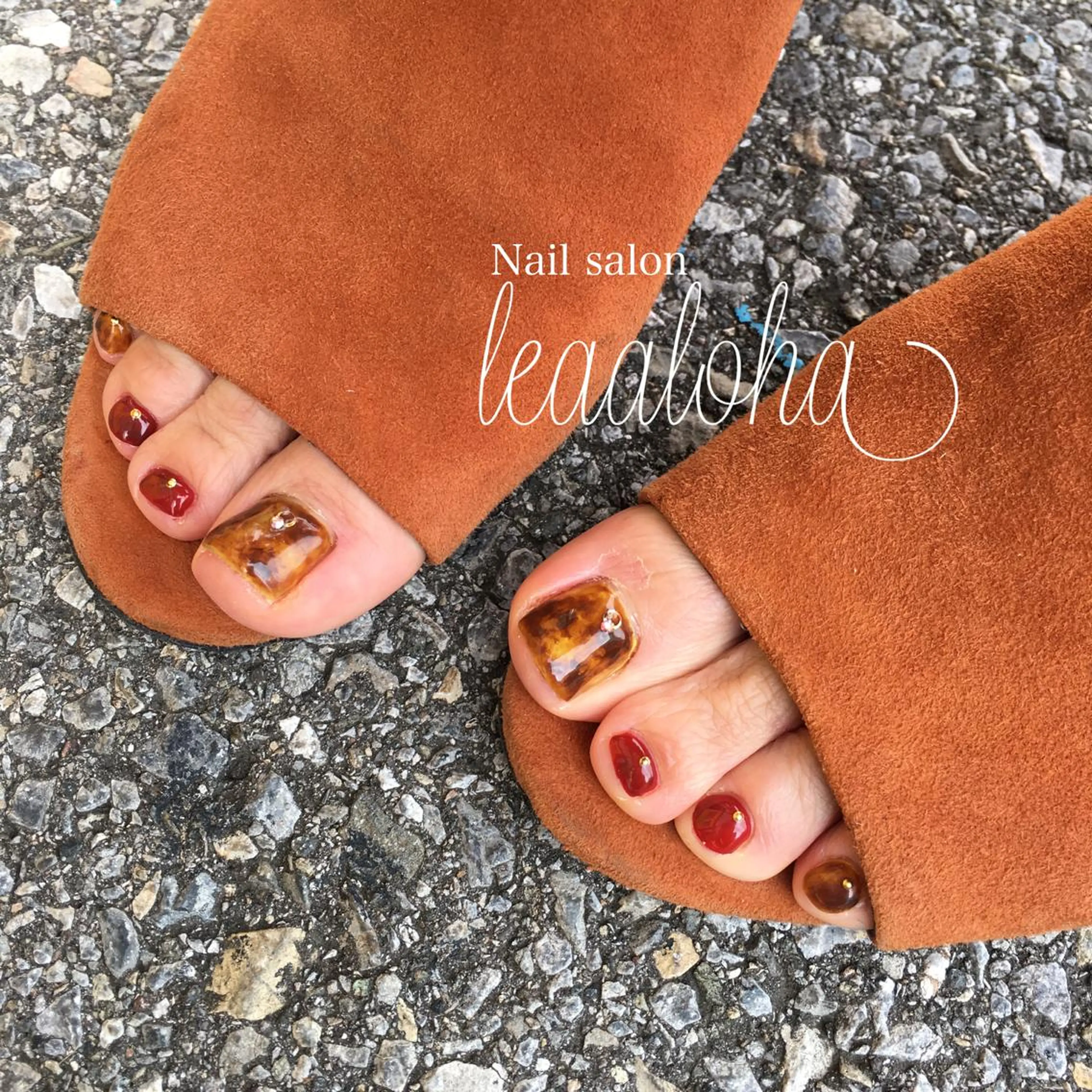 ネイル アートネイル ブラウン クリアネイル フットネイル ジェルネイル leaaloha byBROWN HAIR所属・レアアロハ宇都宮 /ネイル.メンズ脱毛のネイルデザイン