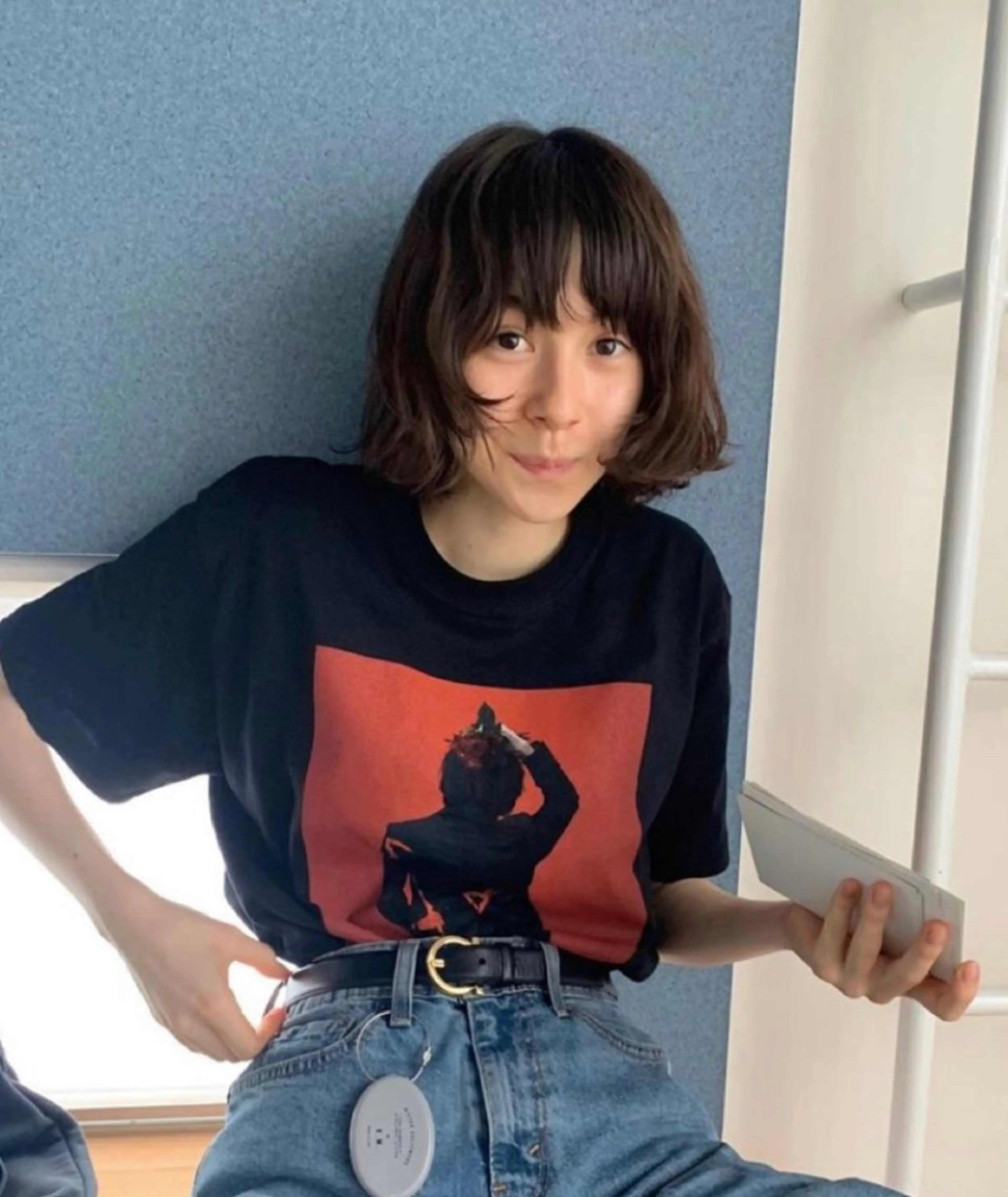 ショート ボブレイヤー ボブ レイヤーカット ショートヘア MIU/ルーツカラー 顔まわりレイヤーのヘアスタイル