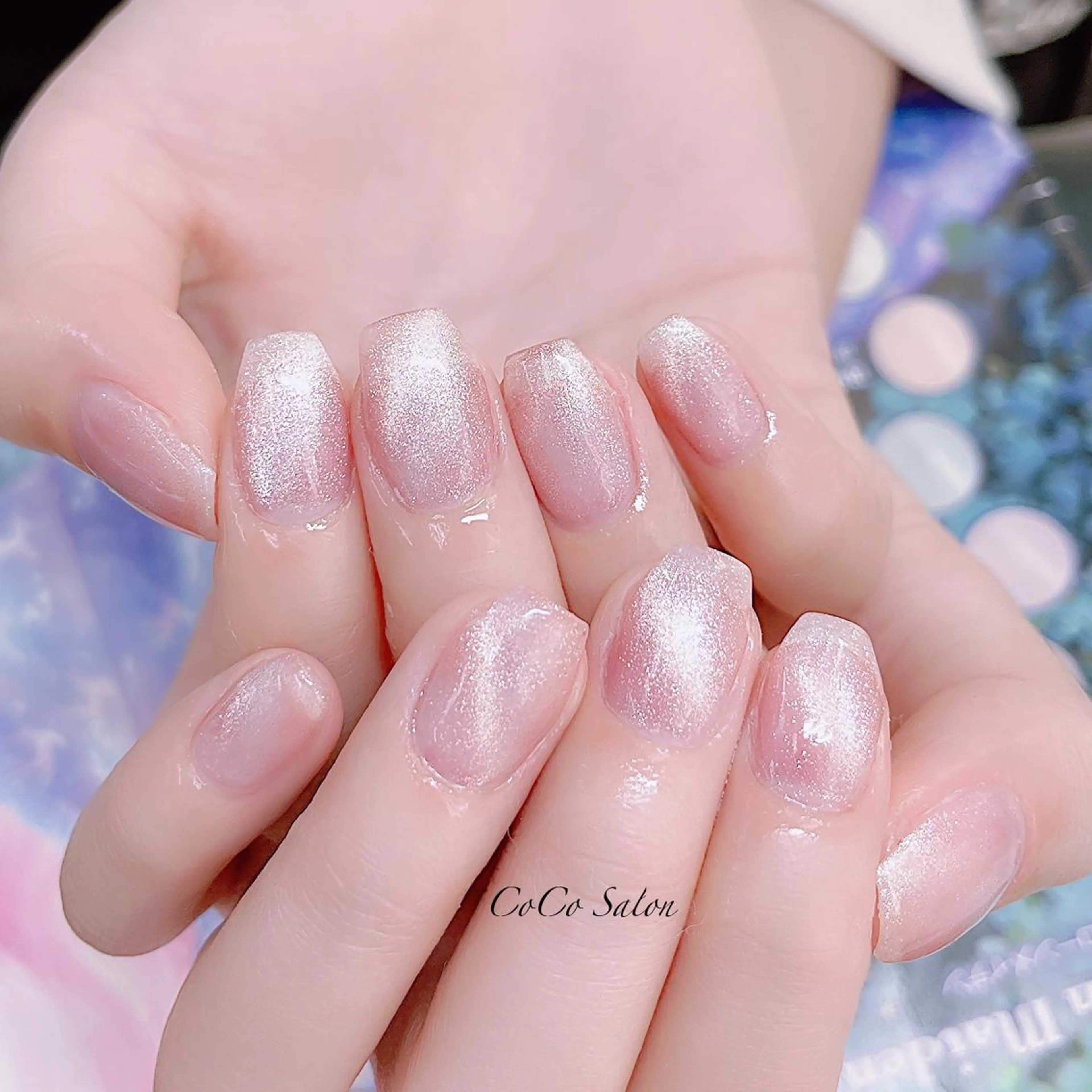 ネイル 長さ出し ジェルネイル キラキラネイル マグネットネイル オフィスネイル ハンドネイル CoCoSalon ネイル/まつ毛予約のネイルデザイン