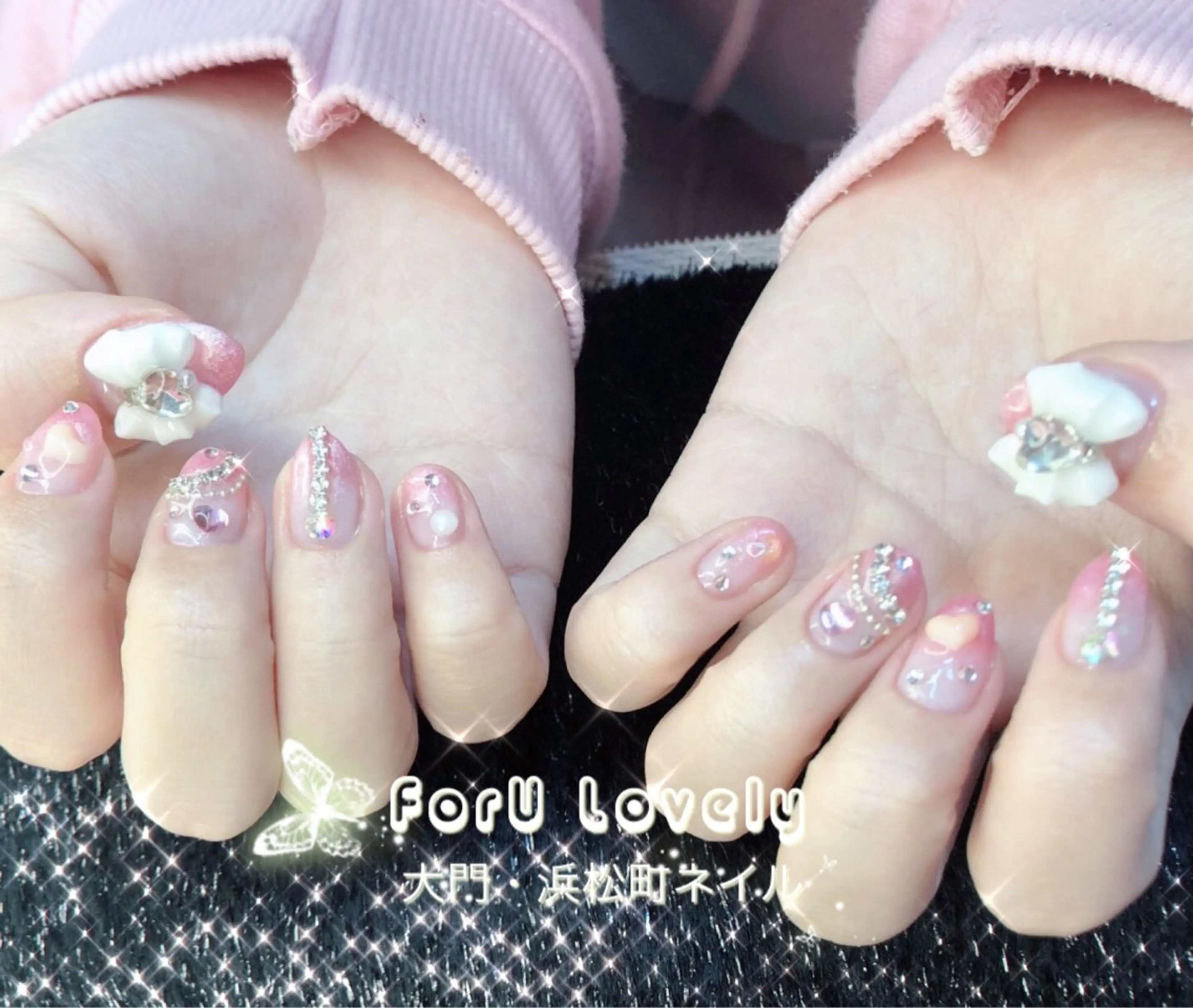 ネイル 桜ネイル フットネイル フレンチネイル ジェルネイル グラデーション ハンドネイル ハンドケア 大門浜松町 ネイルのネイルデザイン