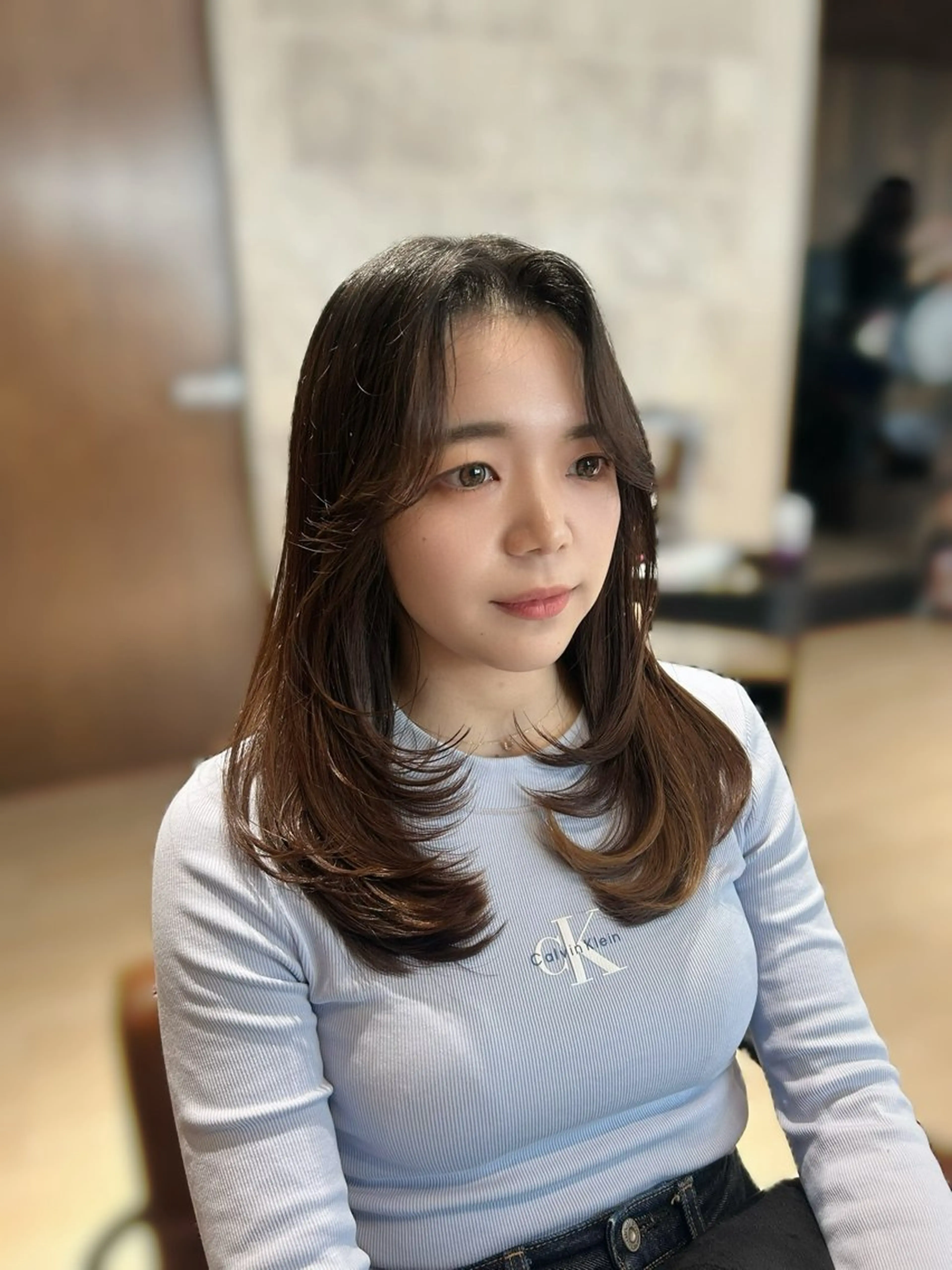 セミロング カット ヘアカラー トリートメント 🎀大竹美侑／顔まわ りカット／レイヤーのヘアスタイル