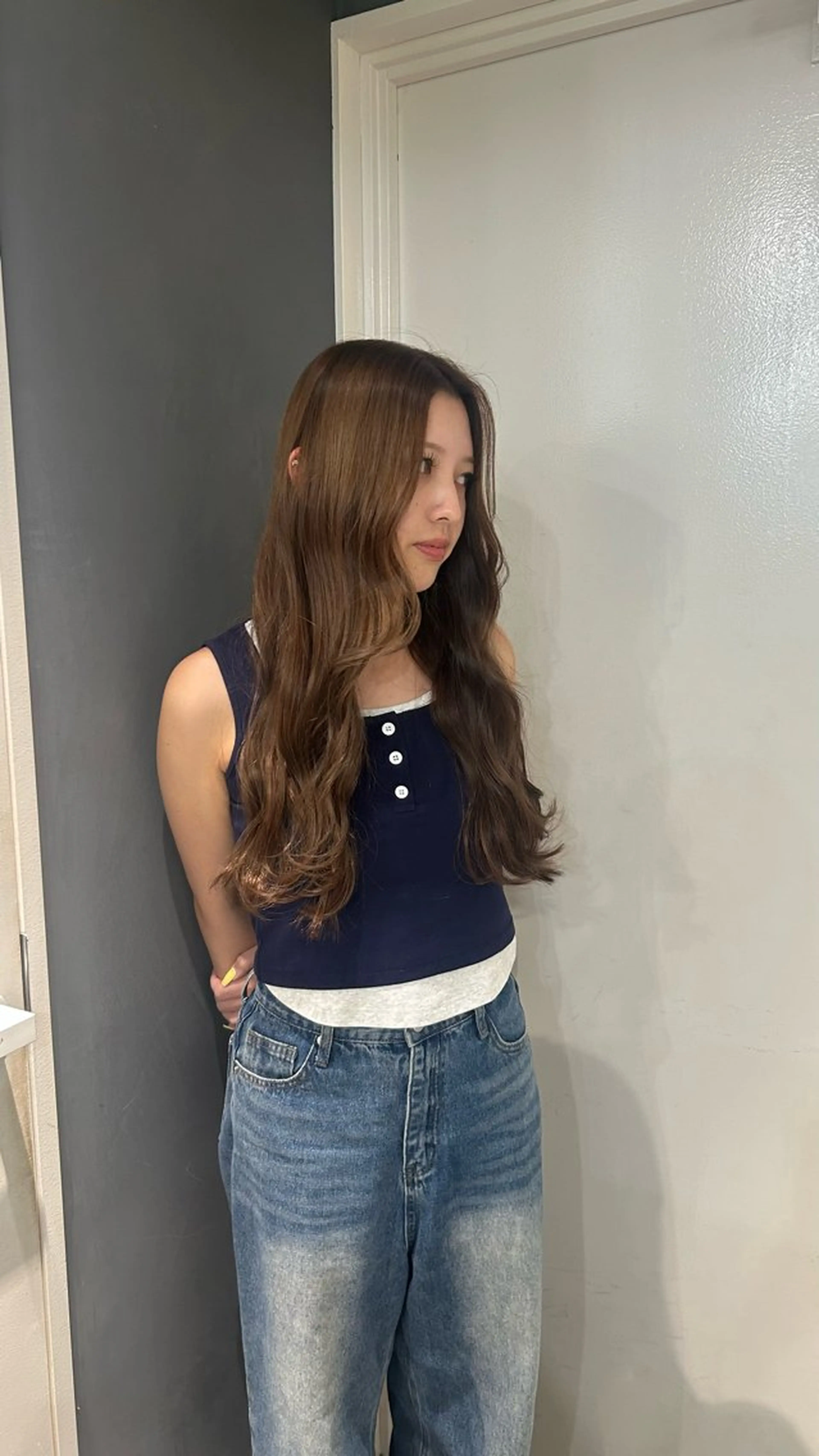 ロング ヘアカラー トリートメント えり 堀江/ボブ /艶髪/レイヤーのヘアスタイル