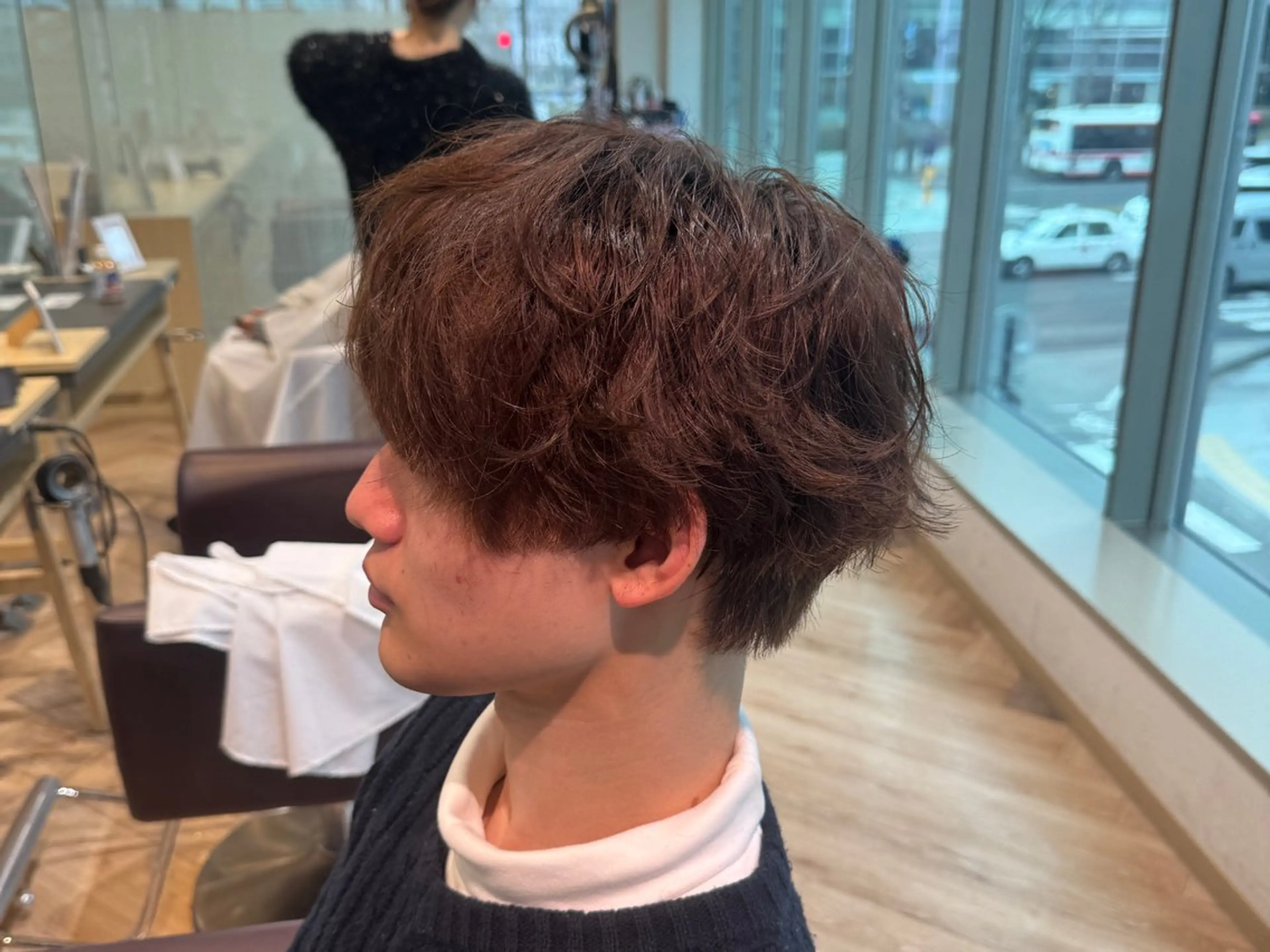 ショート パーマ メンズ メンズ特化/ センターパート/八谷のヘアスタイル