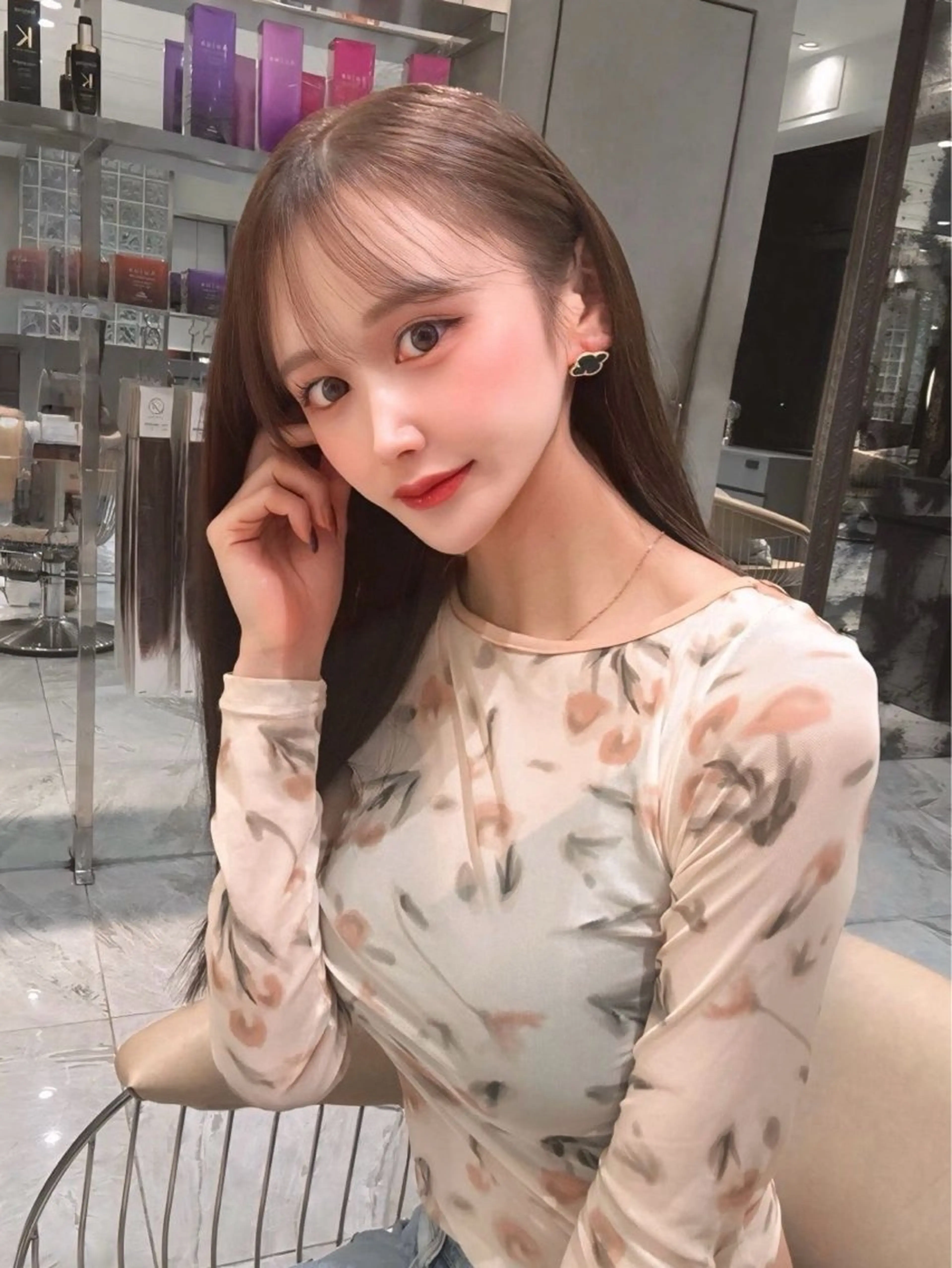 ロング カラー アッシュ アッシュブラウン ブラウンカラー カット ヘアカラー 🥇KEN /レイヤー/艶カラーのヘアスタイル