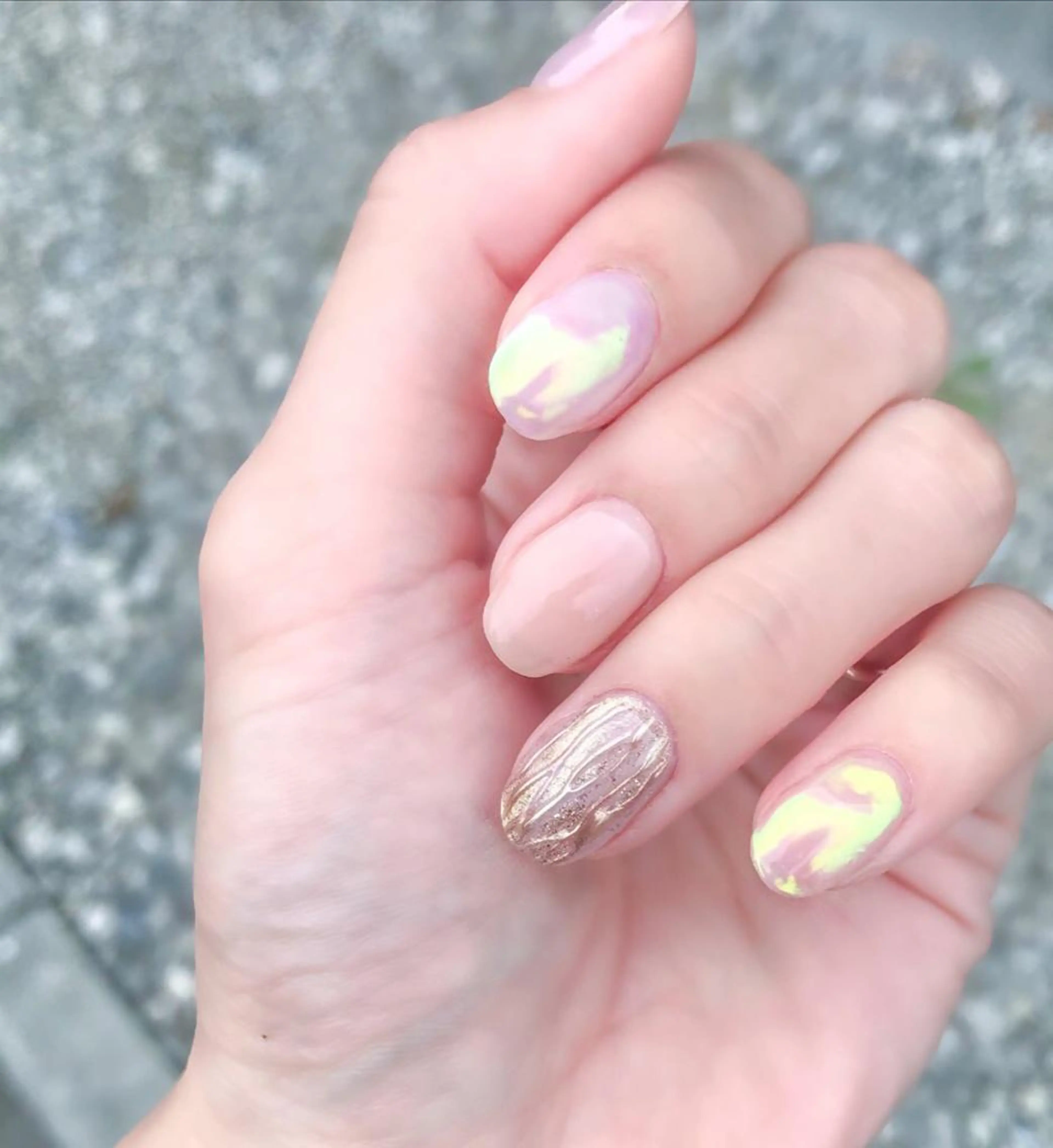 ネイル オーロラネイル ジェルネイル ニュアンスネイル シンプルネイル 夏ネイル Nyanco Nailのネイルデザイン