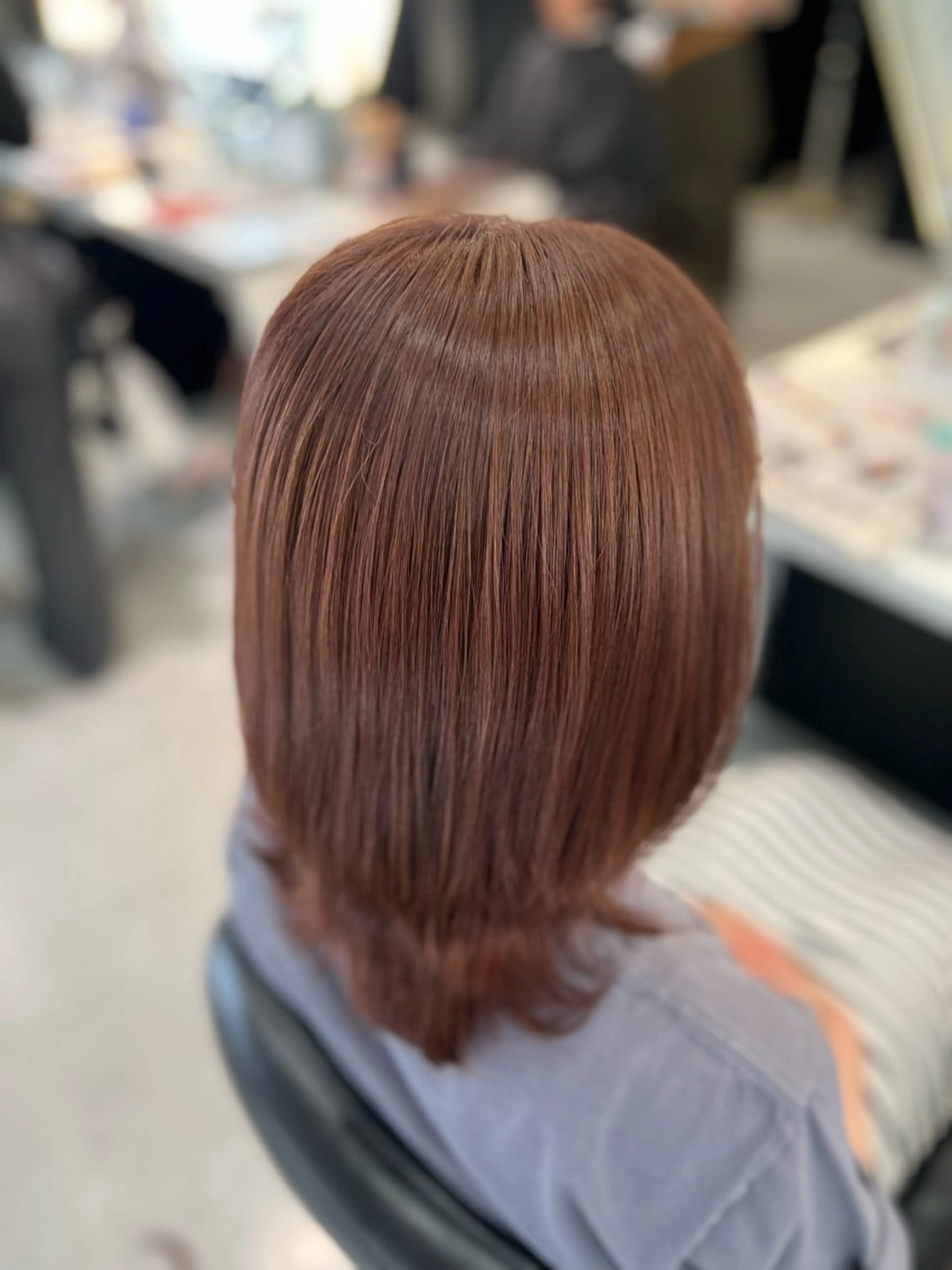 セミロング 韓国風顔まわり/ベー ジュ/マツエク♡美咲のヘアスタイル