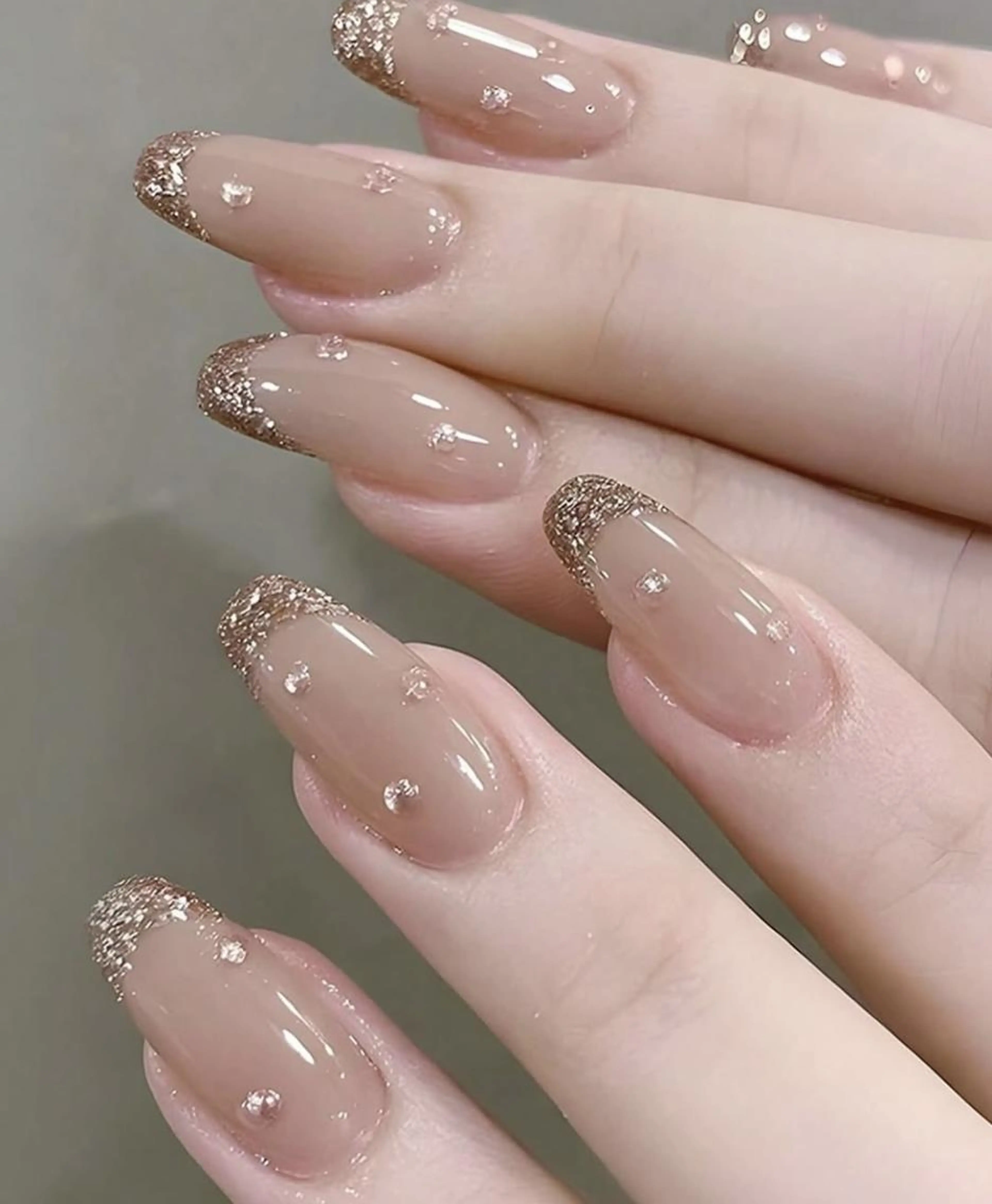 フレンチネイル(ベース色付き🎀)の写真