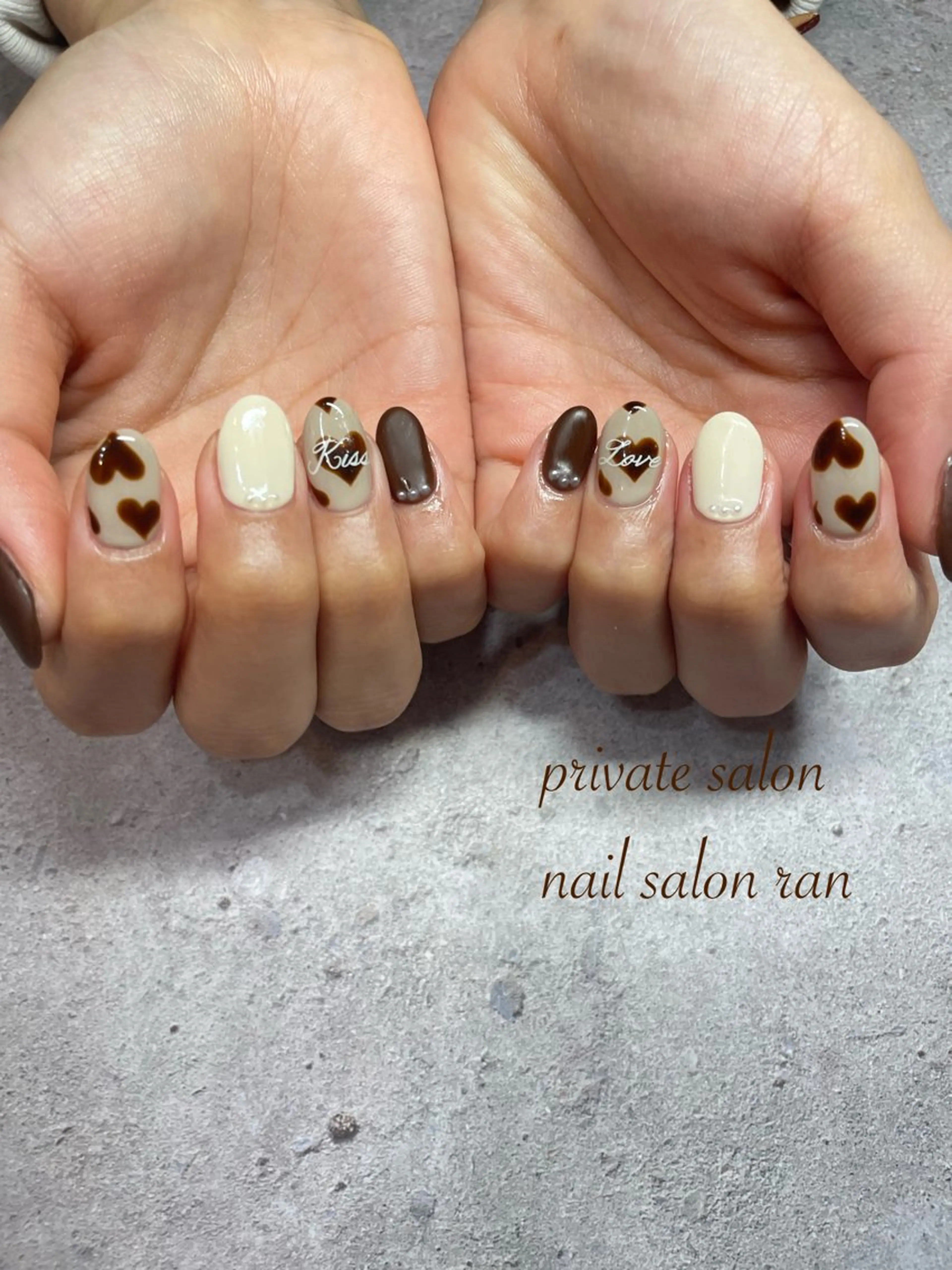 ネイル バレンタイン ハンドネイル ハンドケア nailsalon ranのネイルデザイン