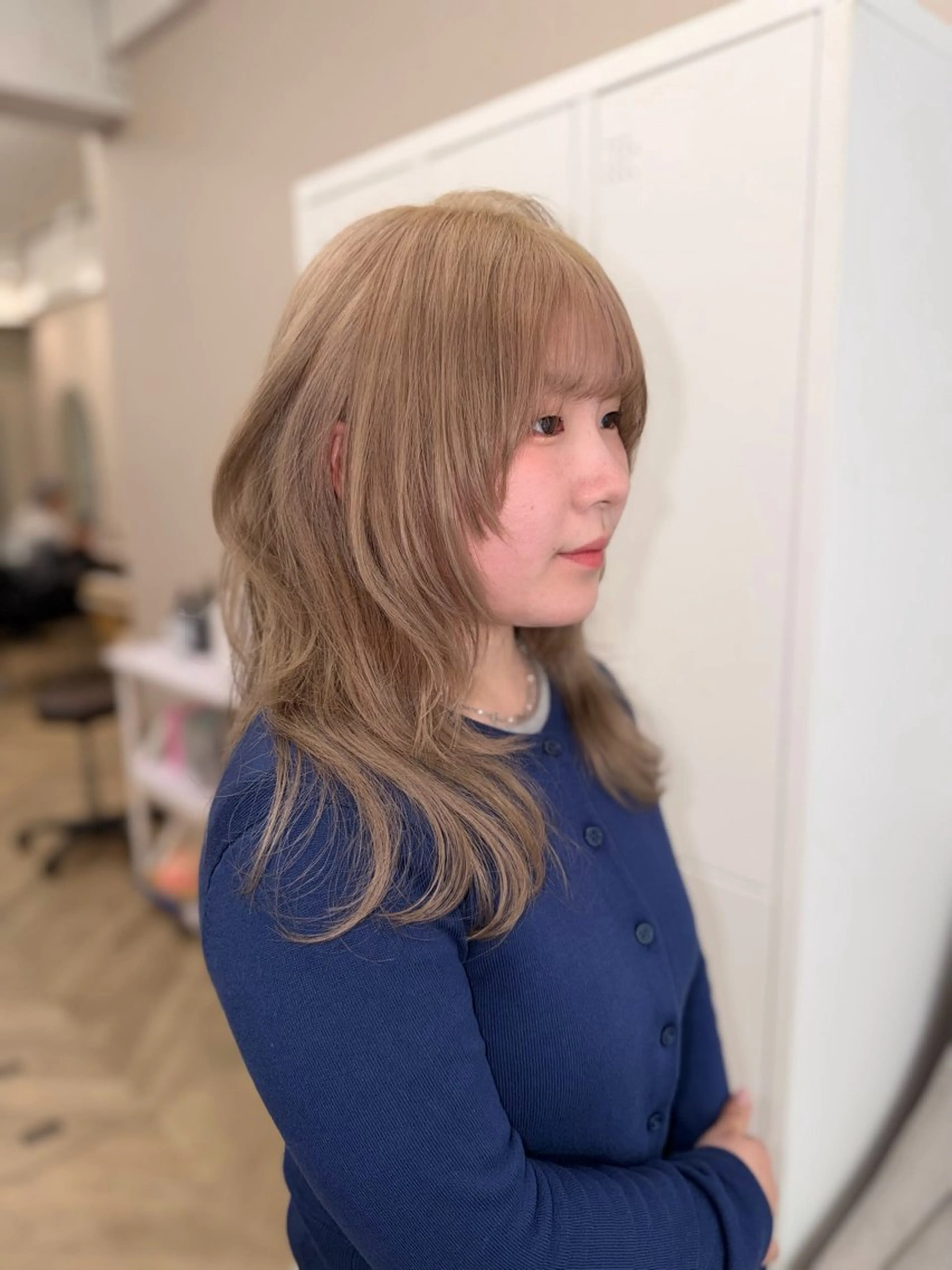 ミディアム カラー ヘアカラー トリートメント 岡山ハイトーン・ ルーツカラー/こもものヘアスタイル