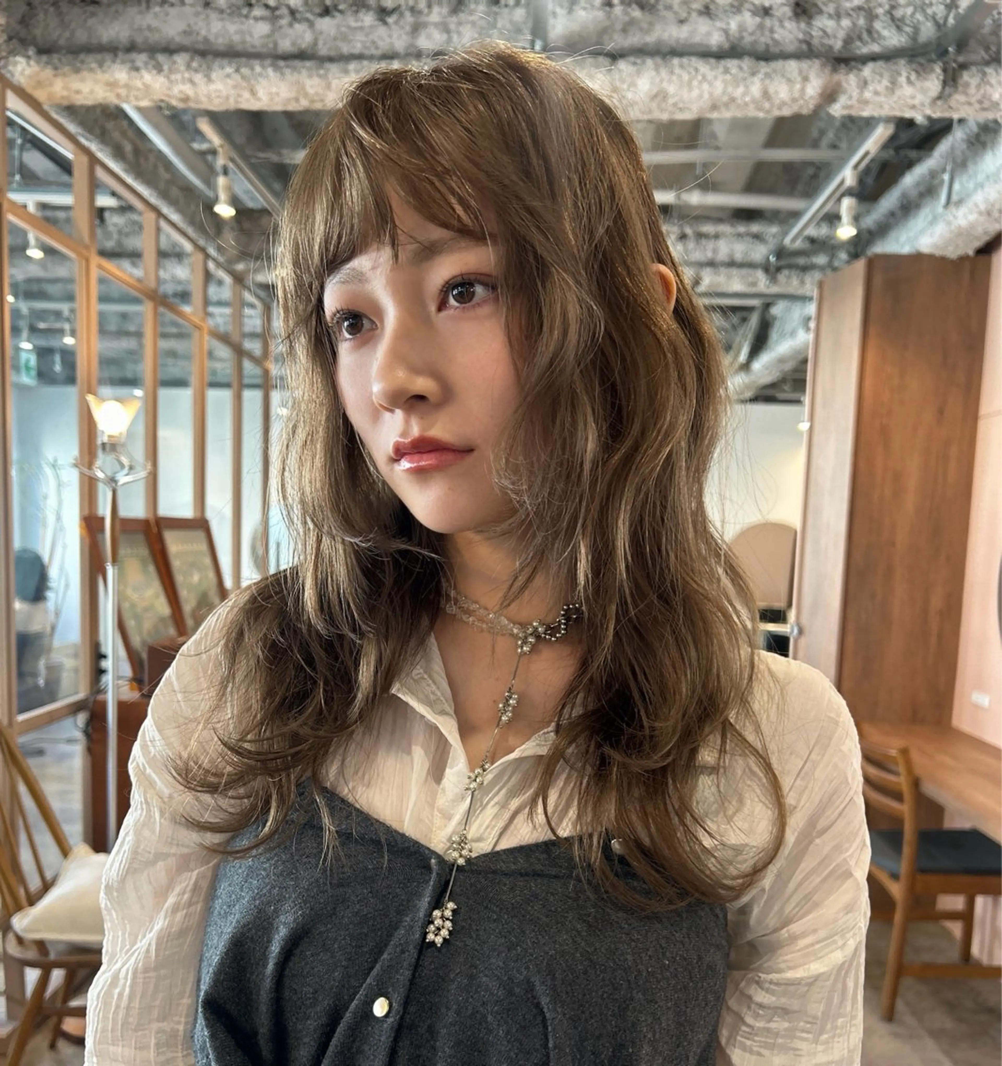 ロング カラー ヘアアレンジ グレージュ レイヤーカット ヘアカラー 🎀suzuna 透明感colorのヘアスタイル