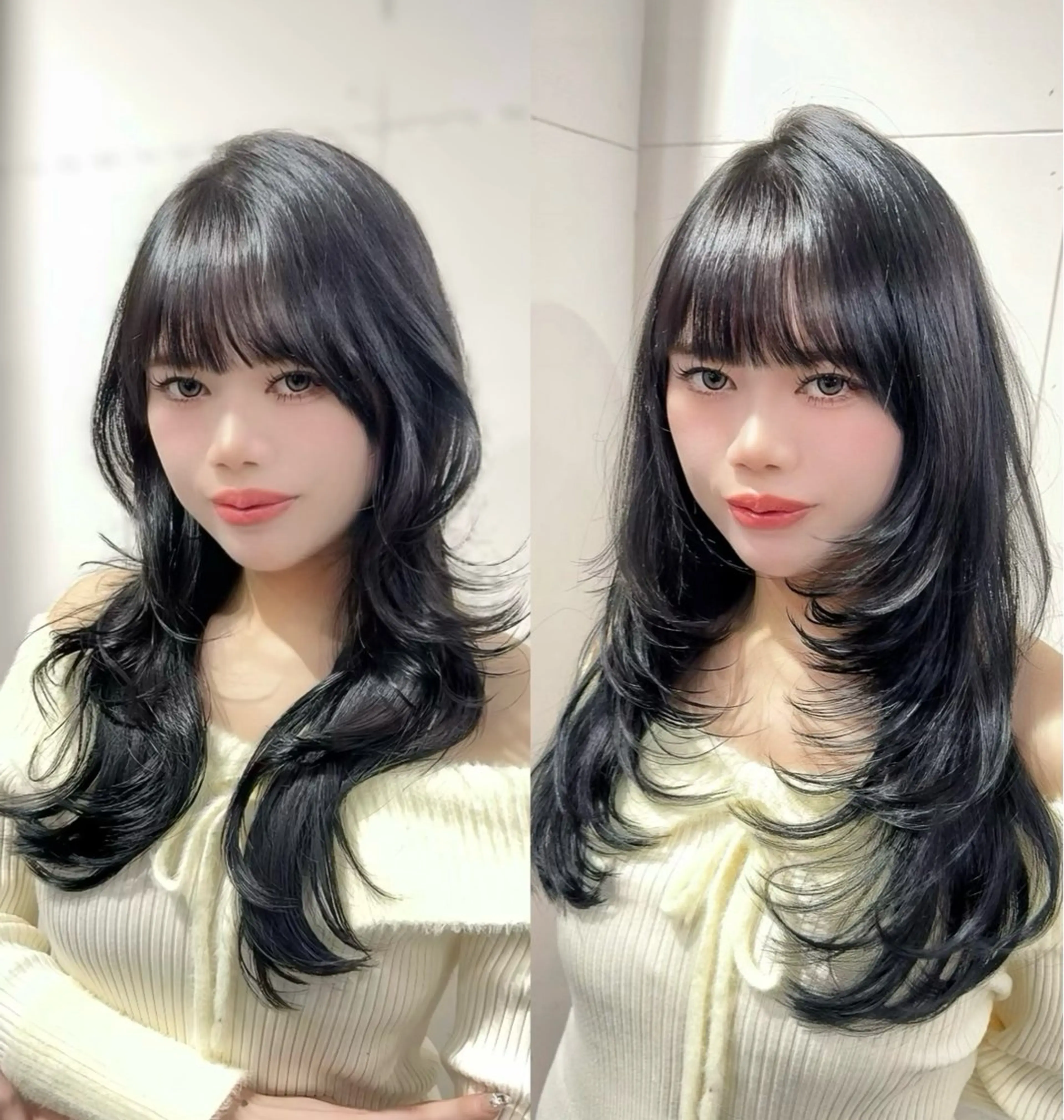 ロング ハッシュカット カット 永田竜一/ 小顔くびれレイヤーのヘアスタイル