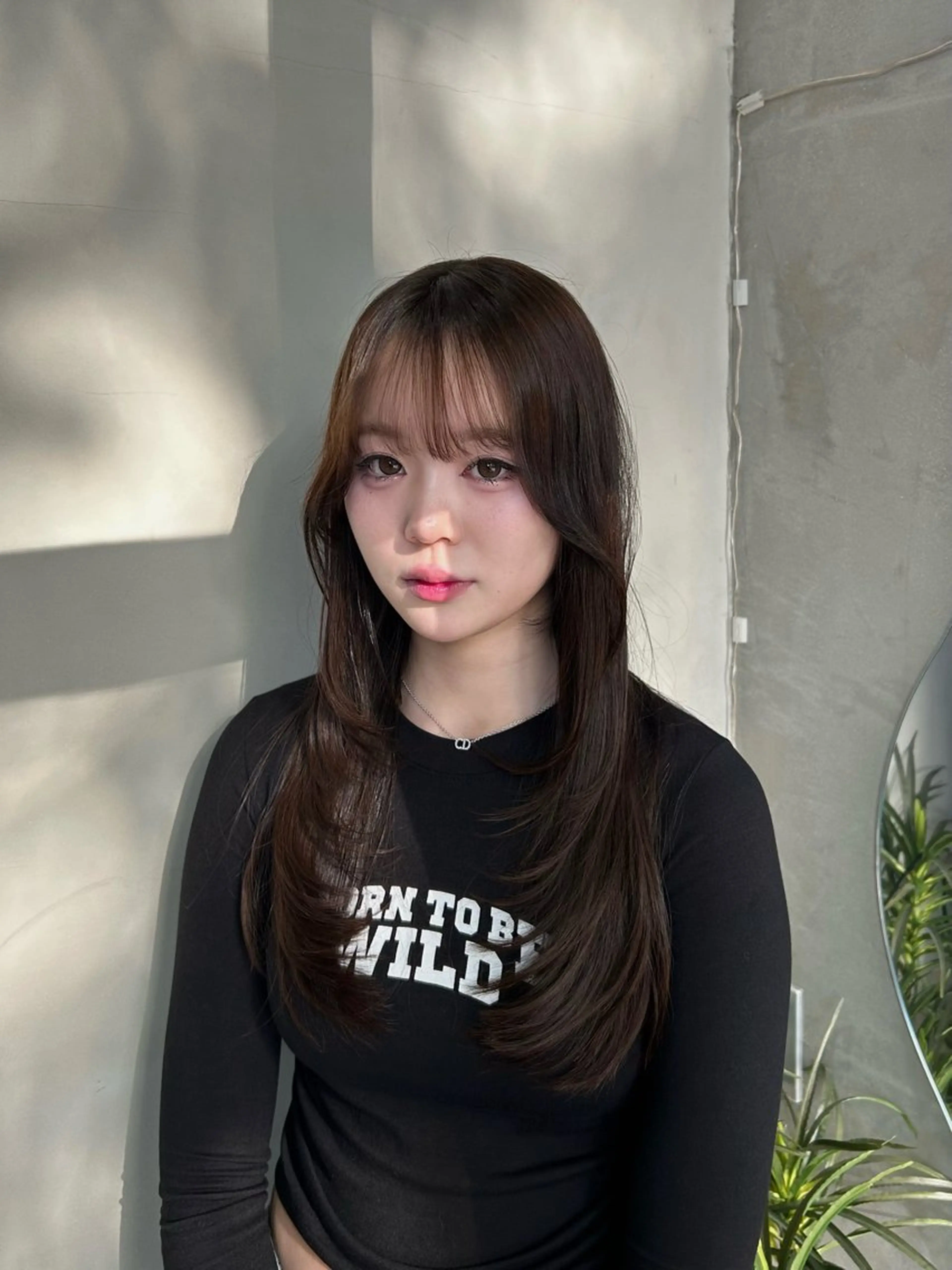 ロング 顔周りカット レイヤーカット カット ヘアカラー トリートメント 韓国レイヤーカット/ 暗髪カラー/林 竜翔のヘアスタイル