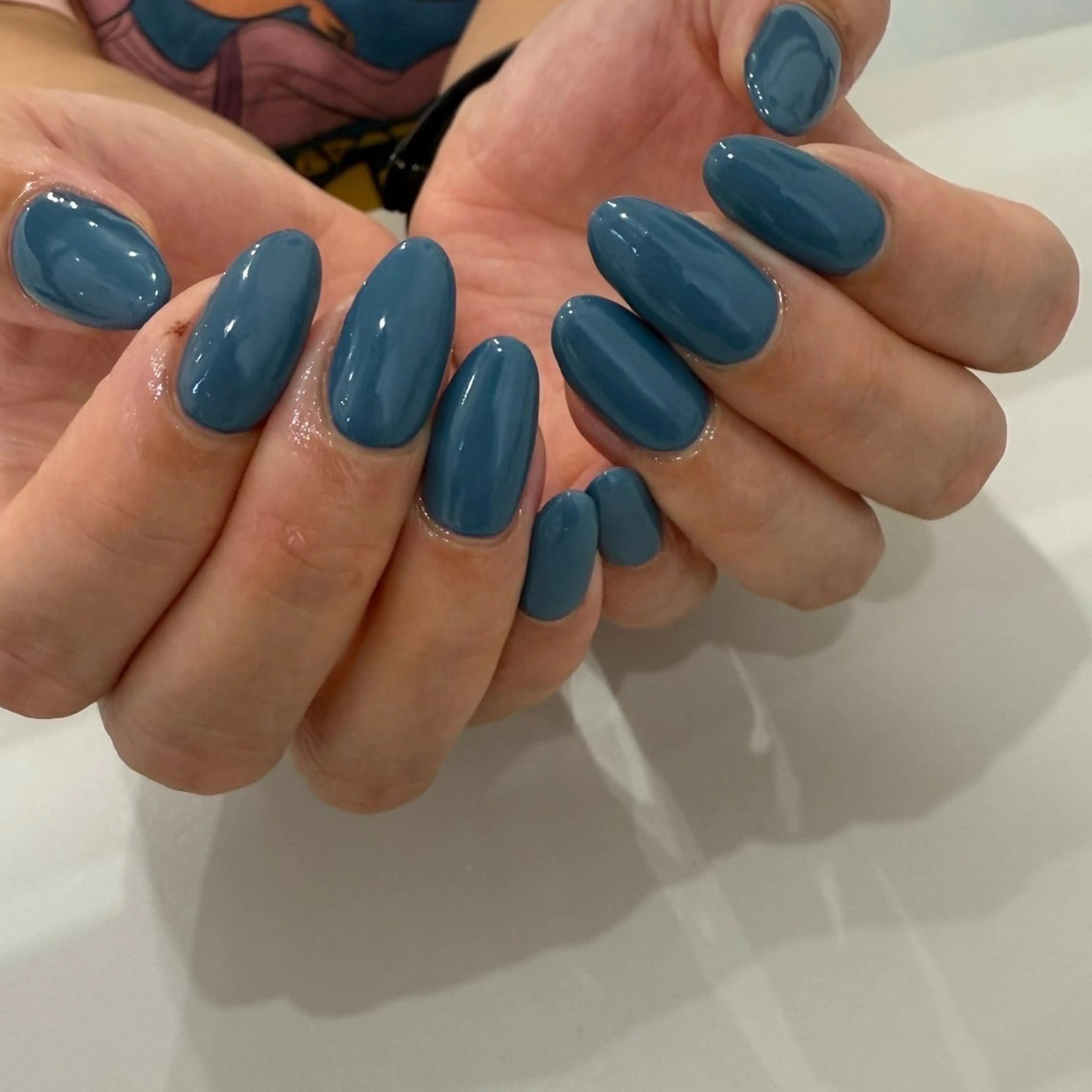 ネイル ブルー ワンカラーネイル nail‪◯ petitnanoのネイルデザイン