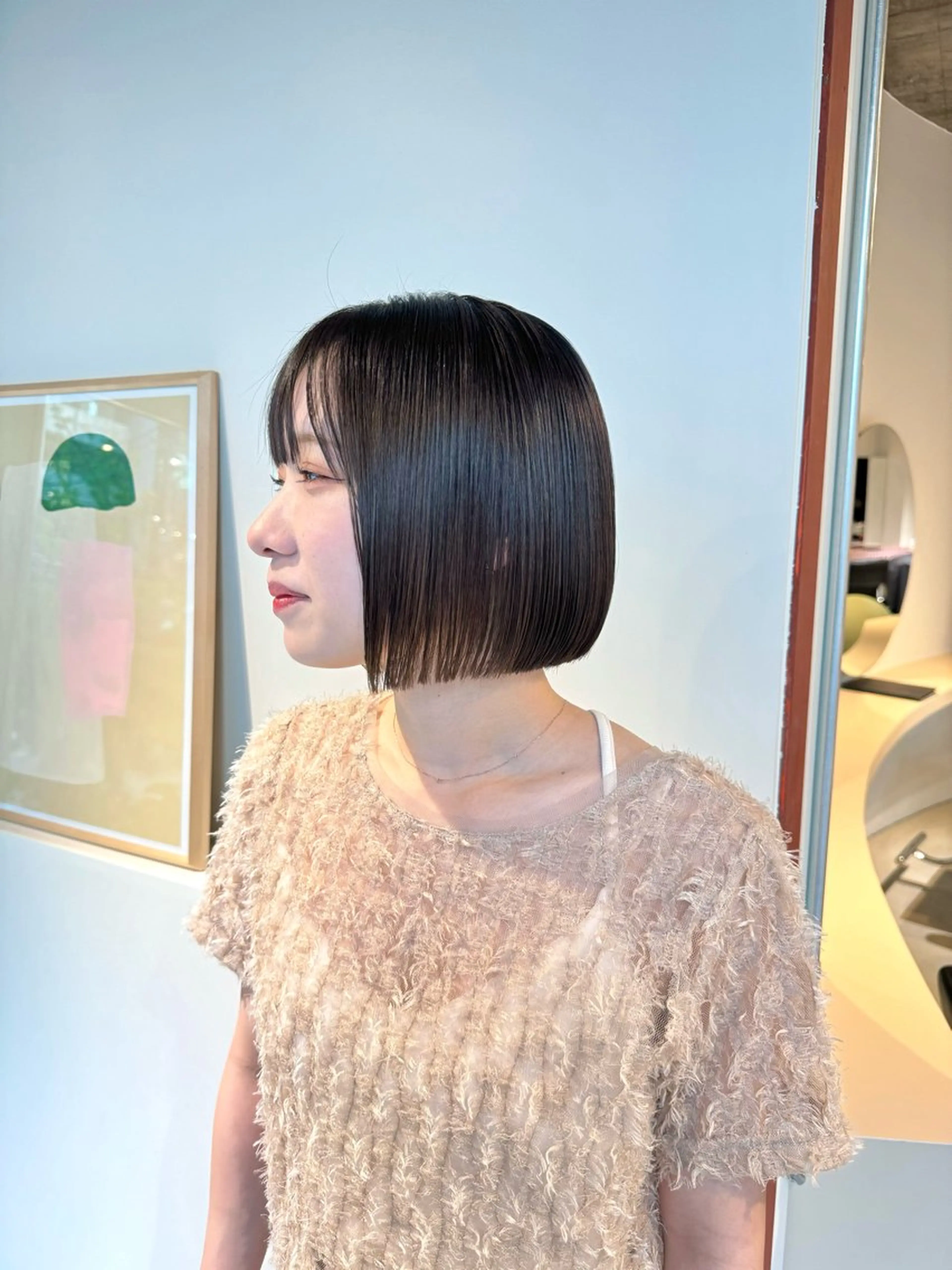 ショート アッシュ ボブ 髪質改善 レイヤーカット 縮毛矯正 髪質改善スペシャリス ト長尾勇弥/梅田中津のヘアスタイル