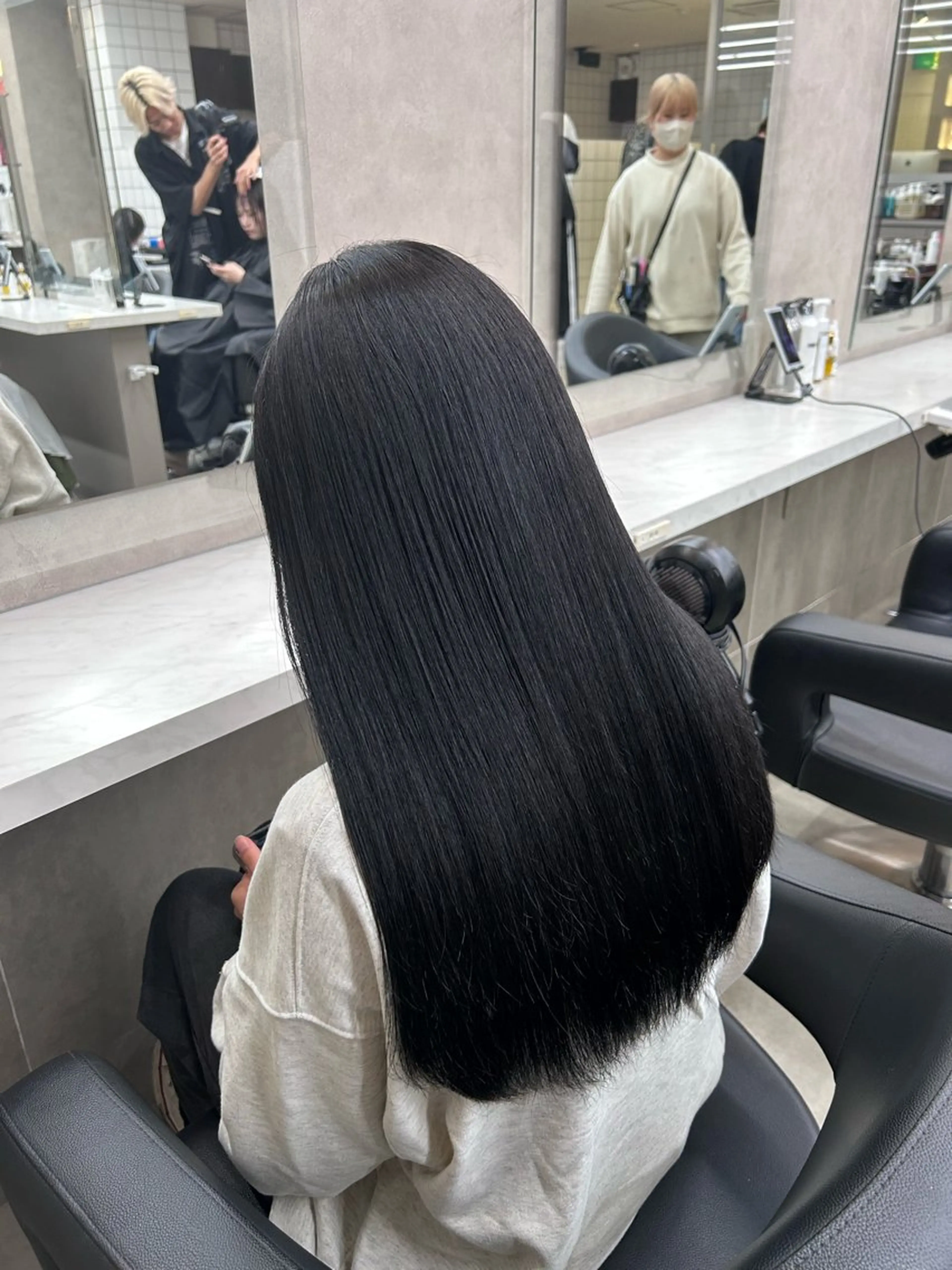 ロング カラー パーマ ヘアアレンジ メンズ キッズ ブリーチなしカラー/ ブラウン/レイヤーのヘアスタイル