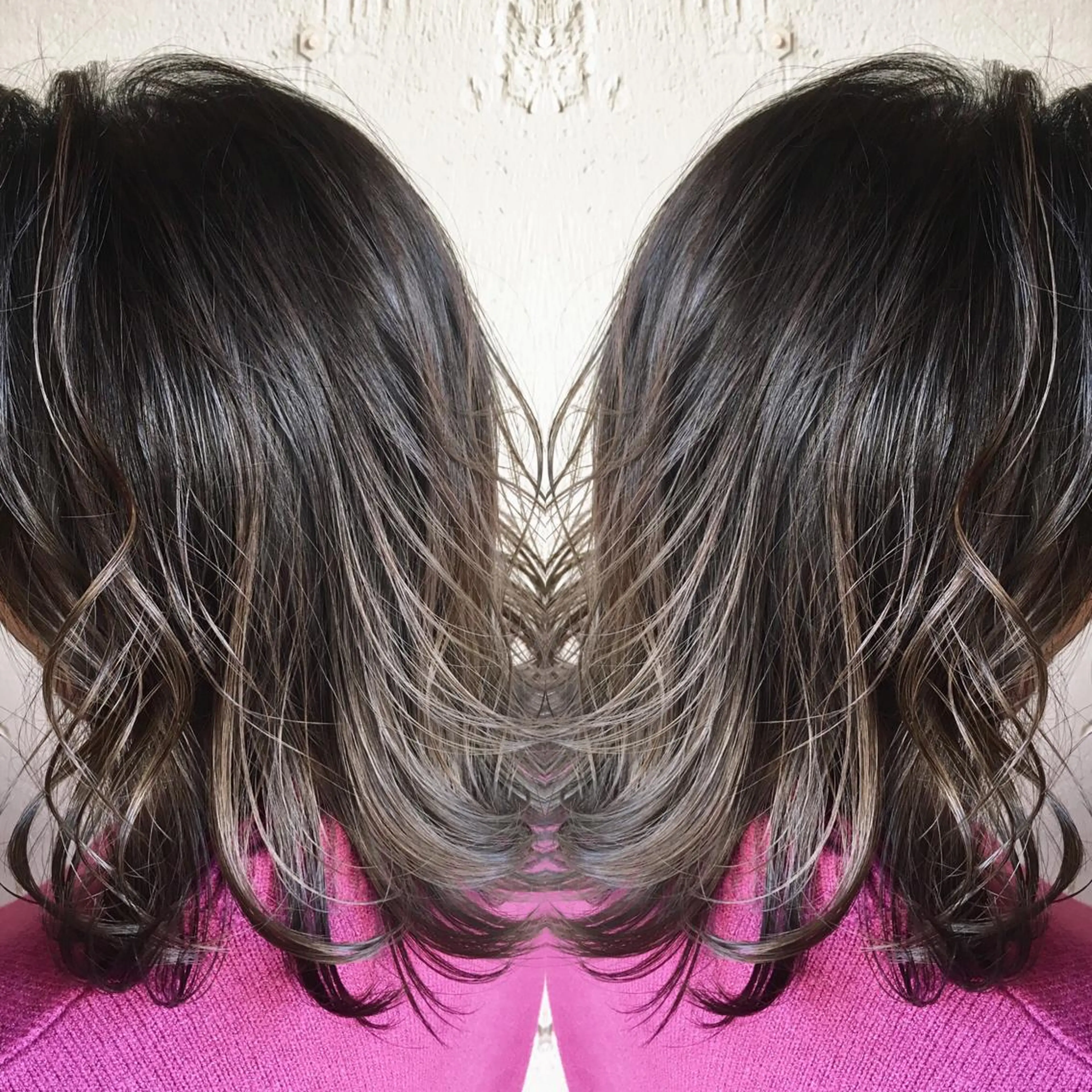 ミディアム カラー バレイヤージュ ブリーチ グレージュ 外国人風カラー レイヤーカット ヘアカラー 💈平島 拓也💈のヘアスタイル